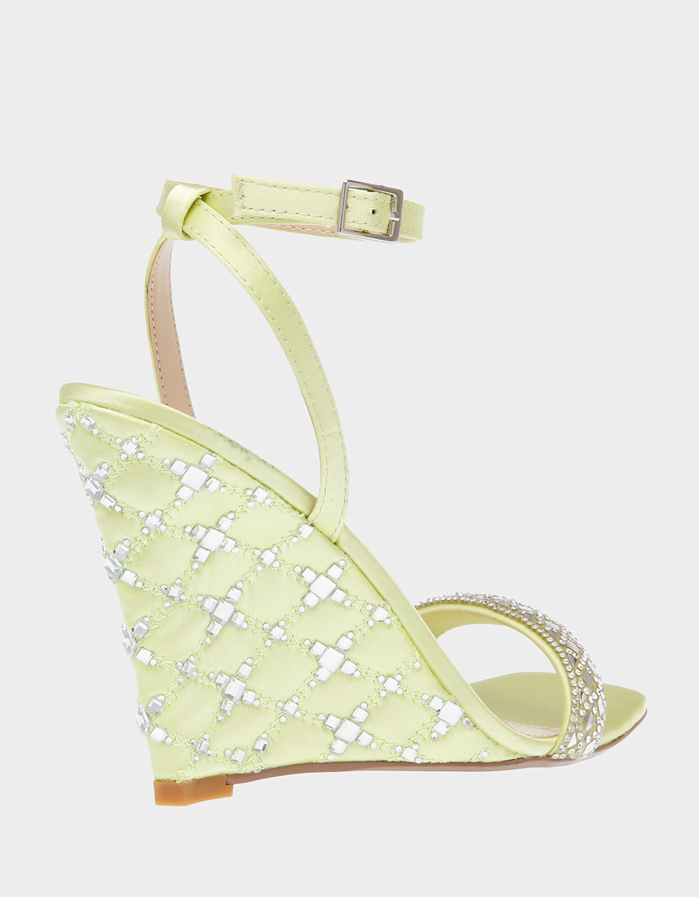 Betsey Johnson SIMON Rhinestone Wedge Heels - 4 Inch Elegant Party Shoes