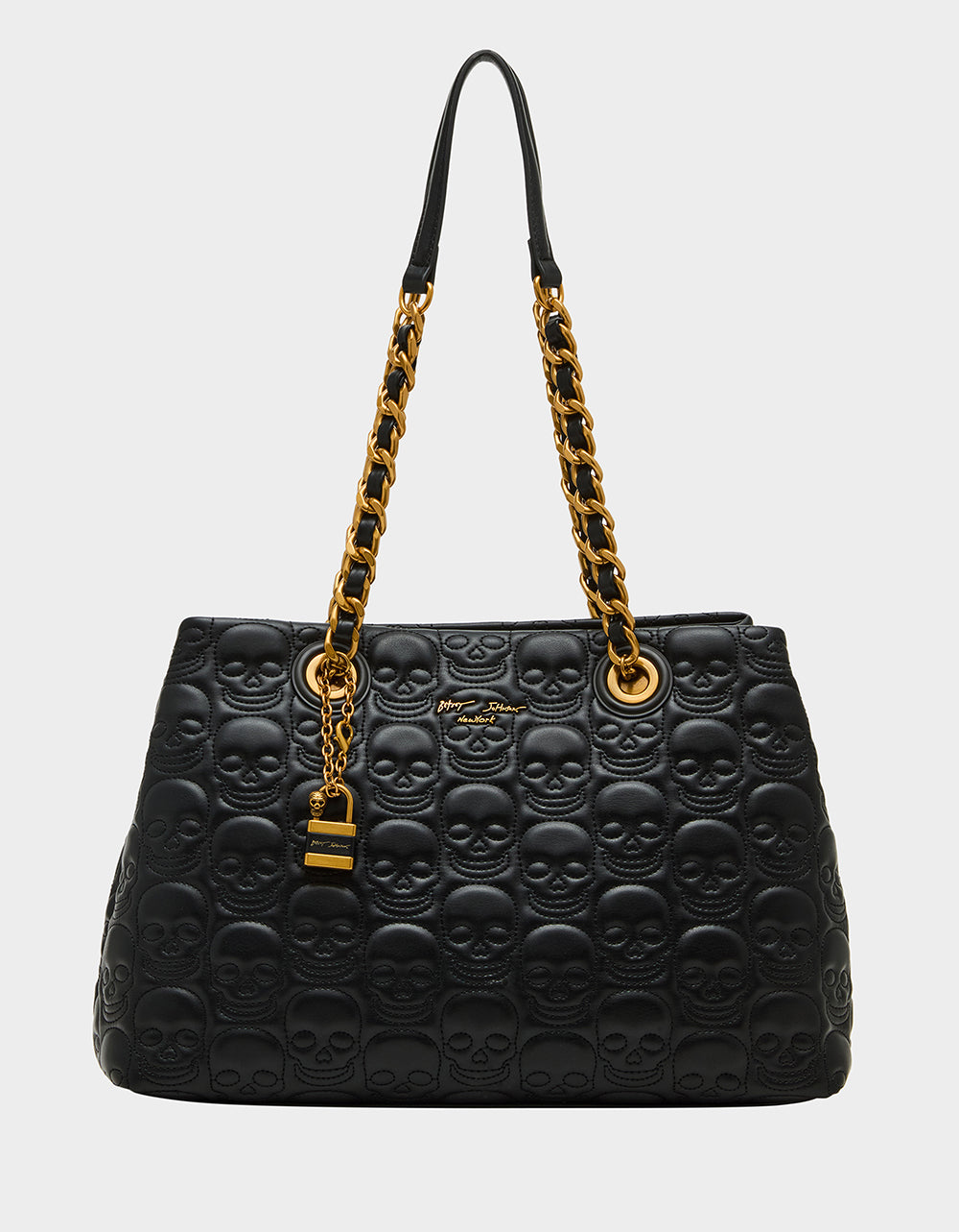 Betsey Johnson Skele-Tease Quilted Skull Print Tote Bag