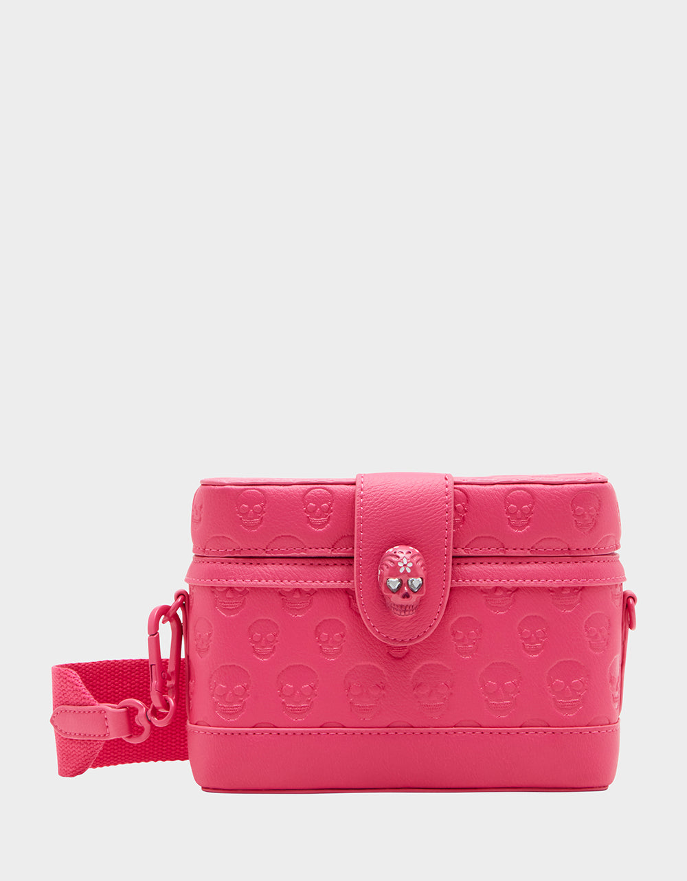 Betsey Johnson Skull Boss Pink Crossbody Vanity Bag