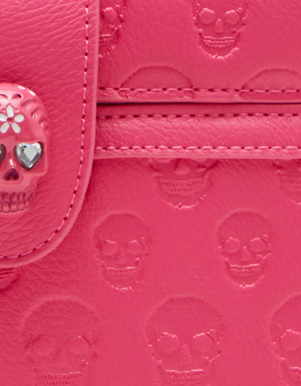 Betsey Johnson Skull Boss Pink Crossbody Vanity Bag