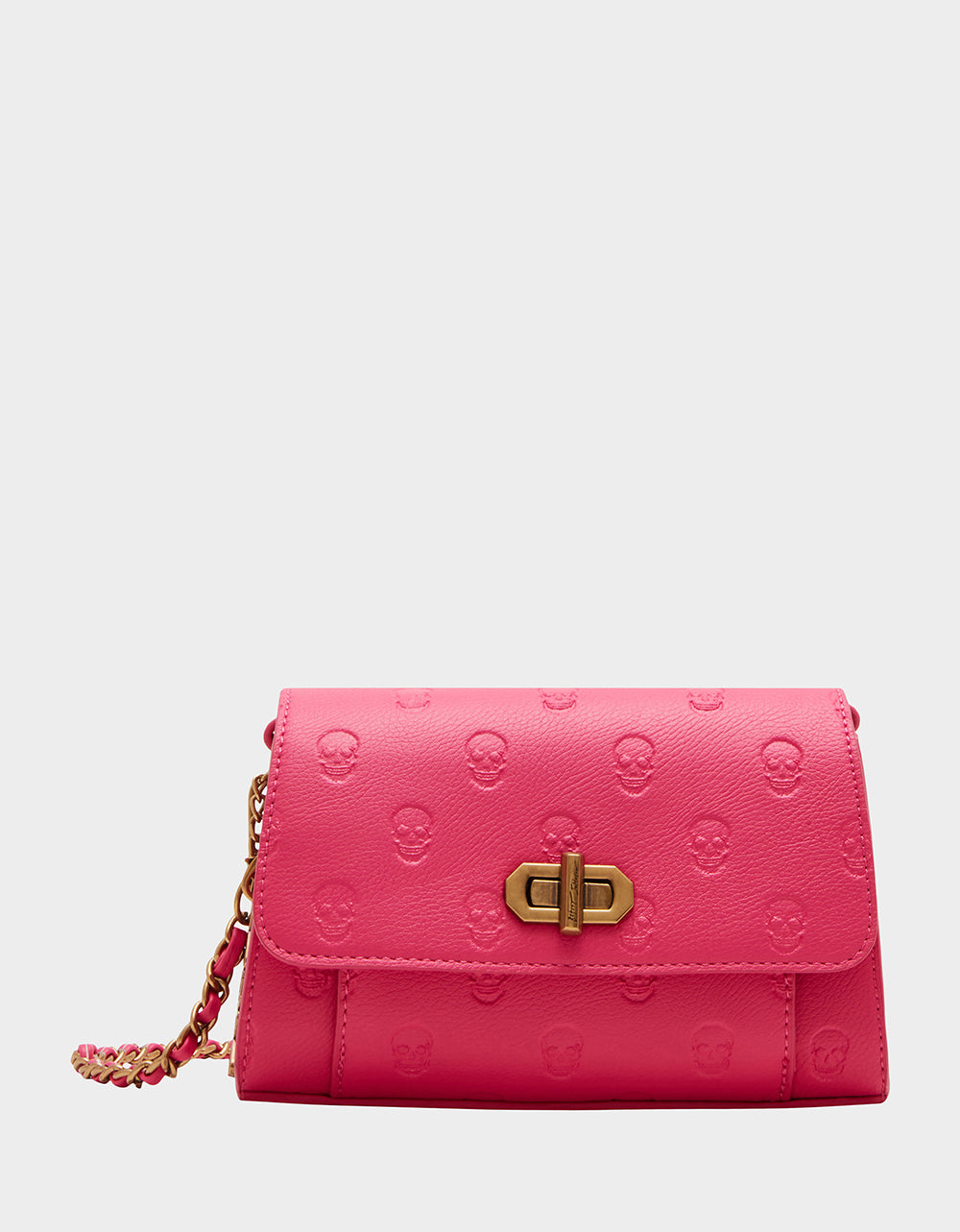 Betsey Johnson Pink Skull Mini Turnlock Crossbody Bag