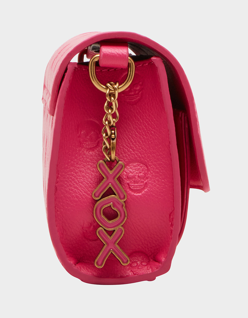 Betsey Johnson Pink Skull Mini Turnlock Crossbody Bag