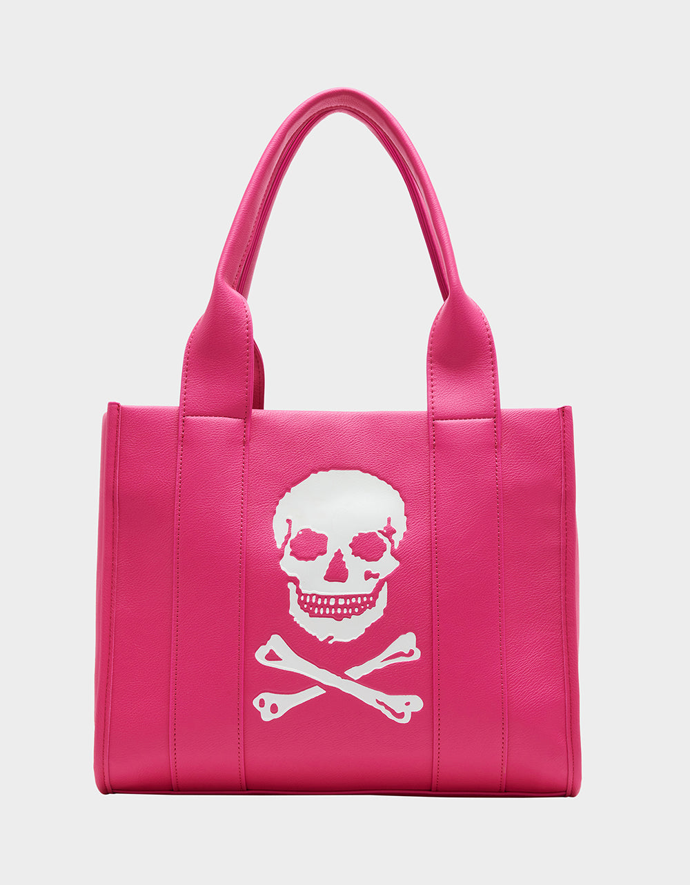 Betsey Johnson Pink Skull Debossed Tote Bag