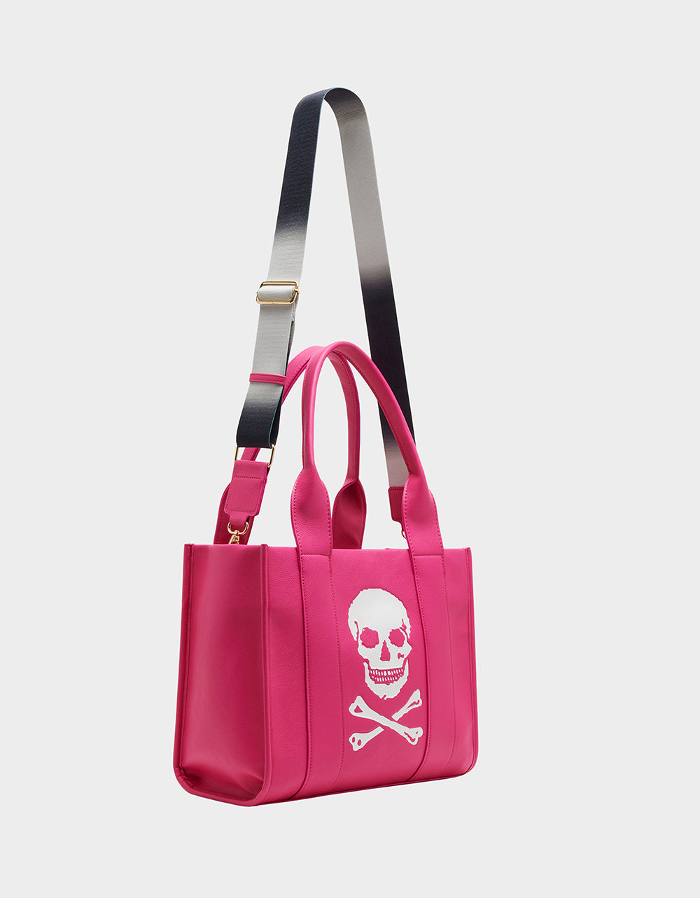 Betsey Johnson Pink Skull Debossed Tote Bag