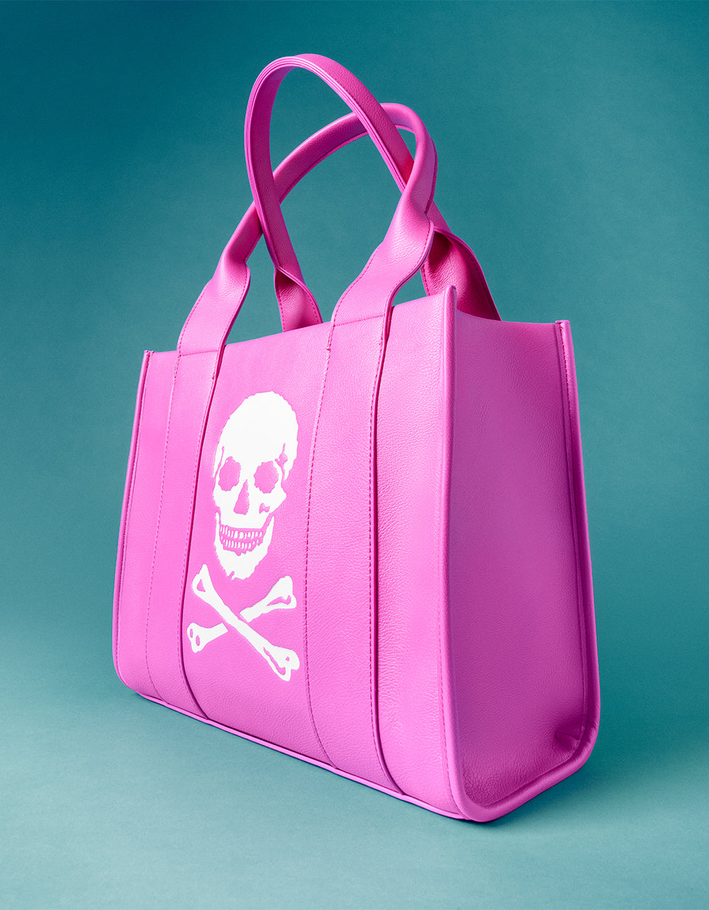 Betsey Johnson Pink Skull Debossed Tote Bag