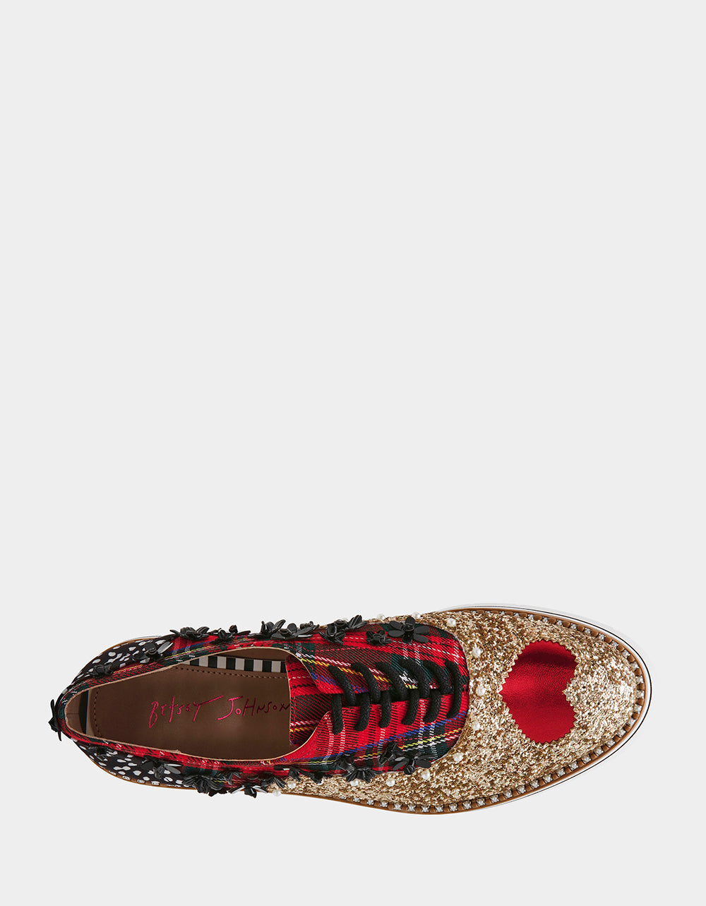 Betsey Johnson SKYYLA Glitzy Rhinestone Oxford Loafers