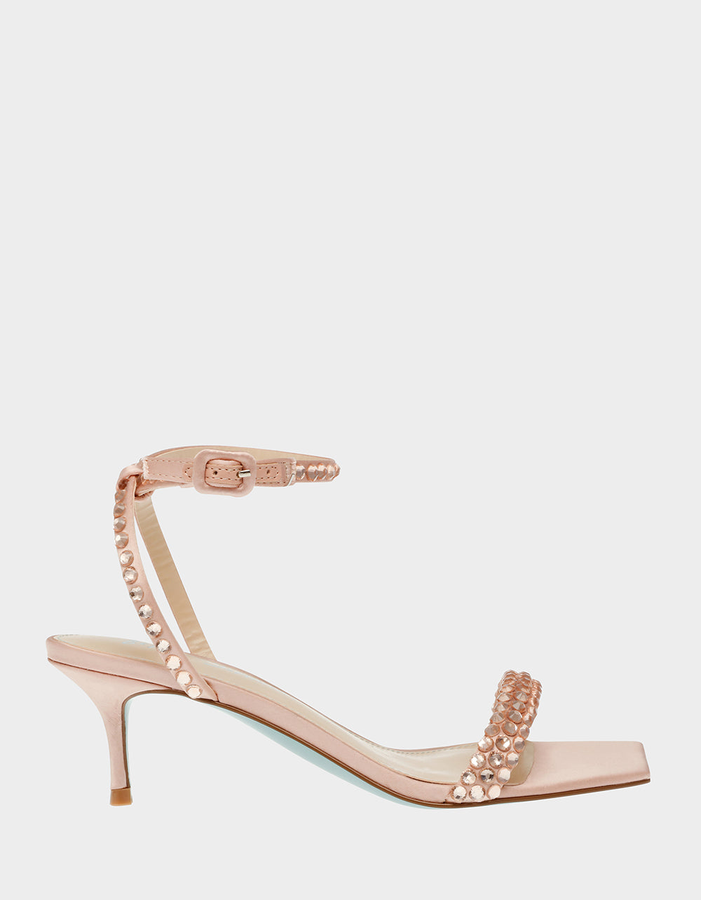 Betsey Johnson Stone Blush Heels - Elegant Satin Bridal Sandals