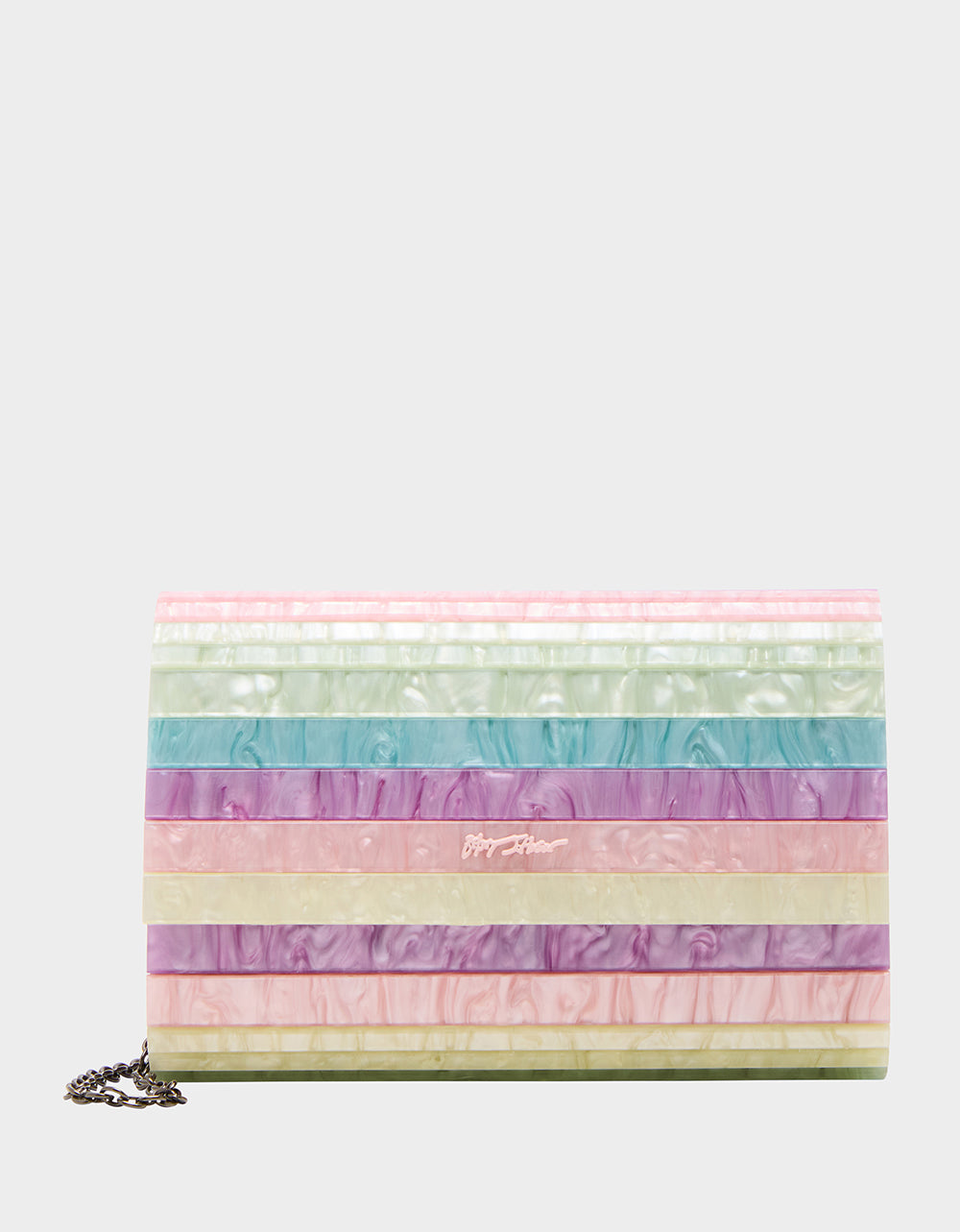 Betsey Johnson Pastel Striped Crossbody Clutch Bag