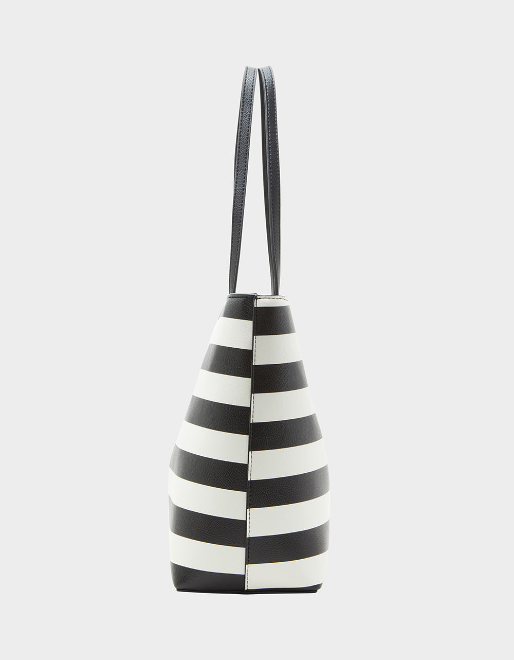 Black and White Striped Bow Tote Bag by RE:LUV