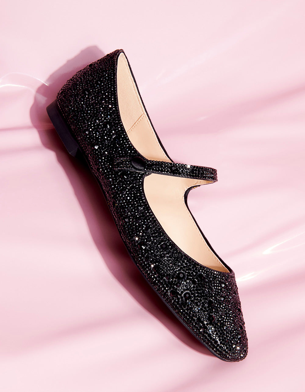 Betsey Johnson TESS Rhinestone Mary Jane Flats - Sparkly Ballet Shoes