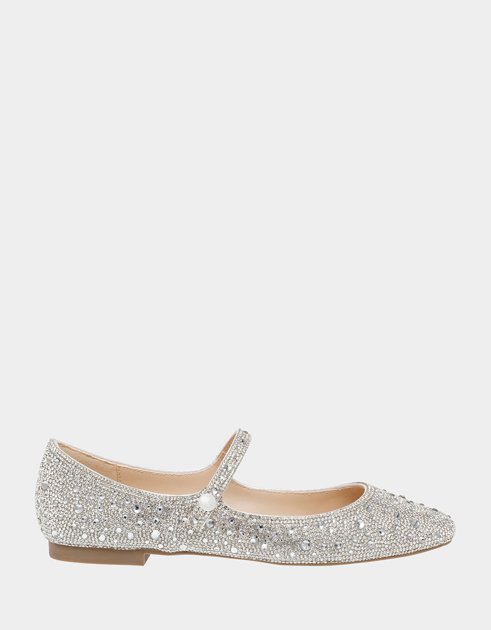 Betsey Johnson TESS Rhinestone Maryjane Flats - Silver