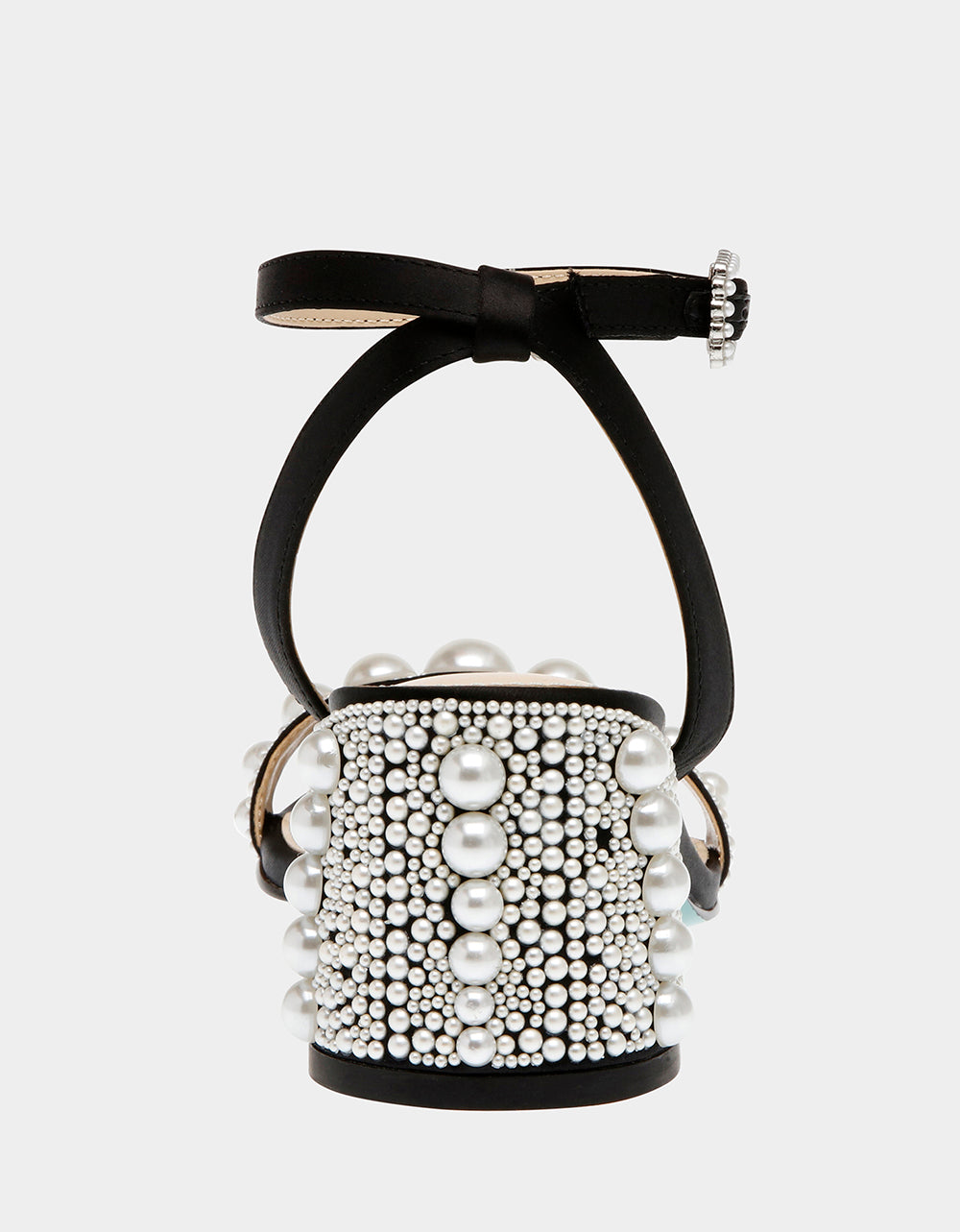 Betsey Johnson Tina Black Pearl Flared Heels