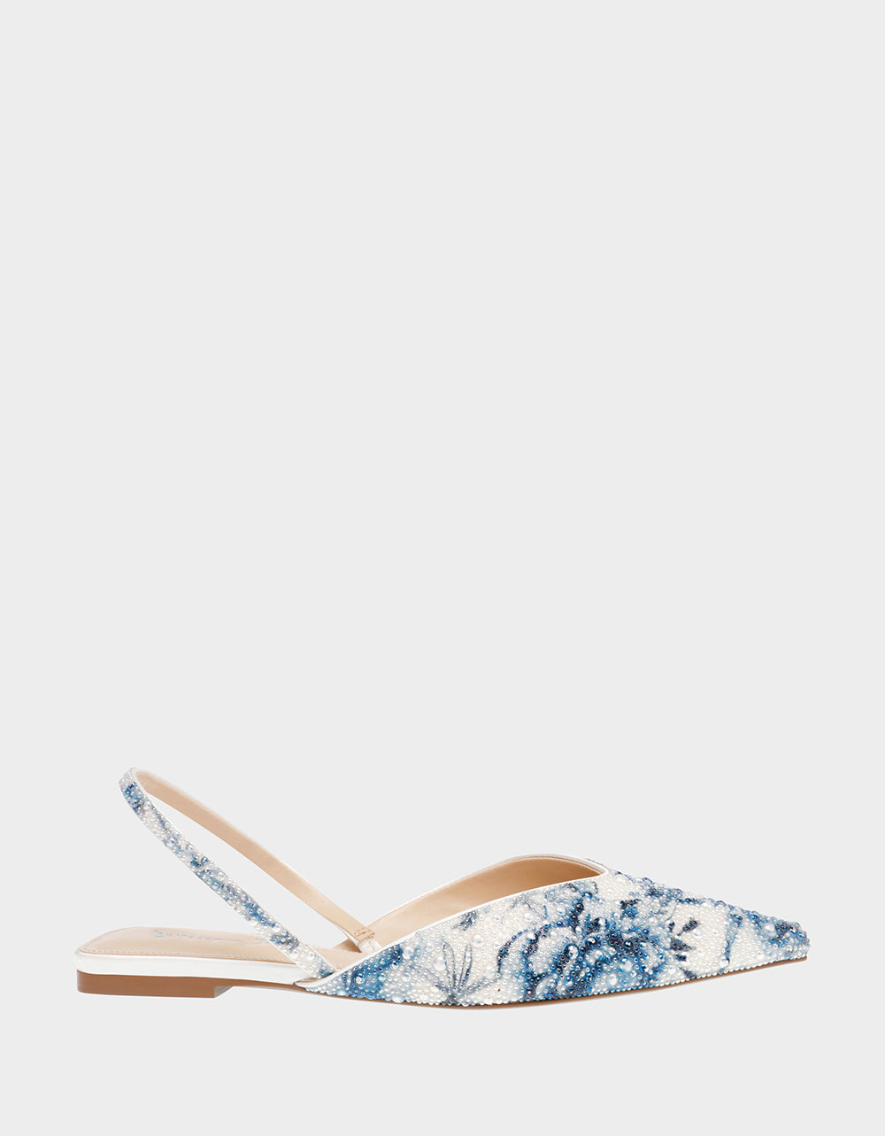 Betsey Johnson Vance Blue Floral Slingback Ballet Flats