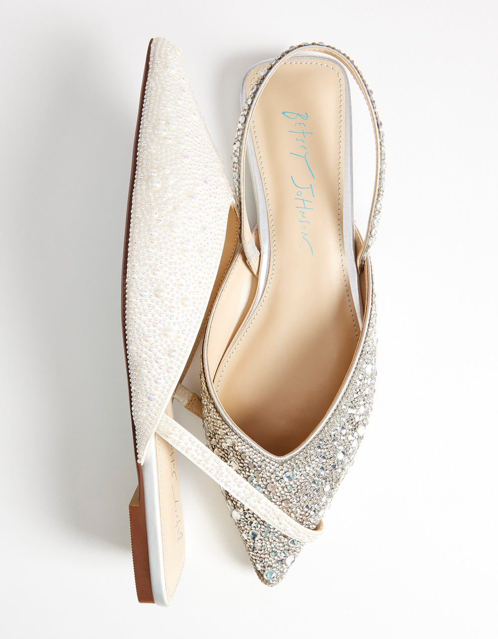 Betsey Johnson VANCE Silver Slingback Ballet Flats for Women