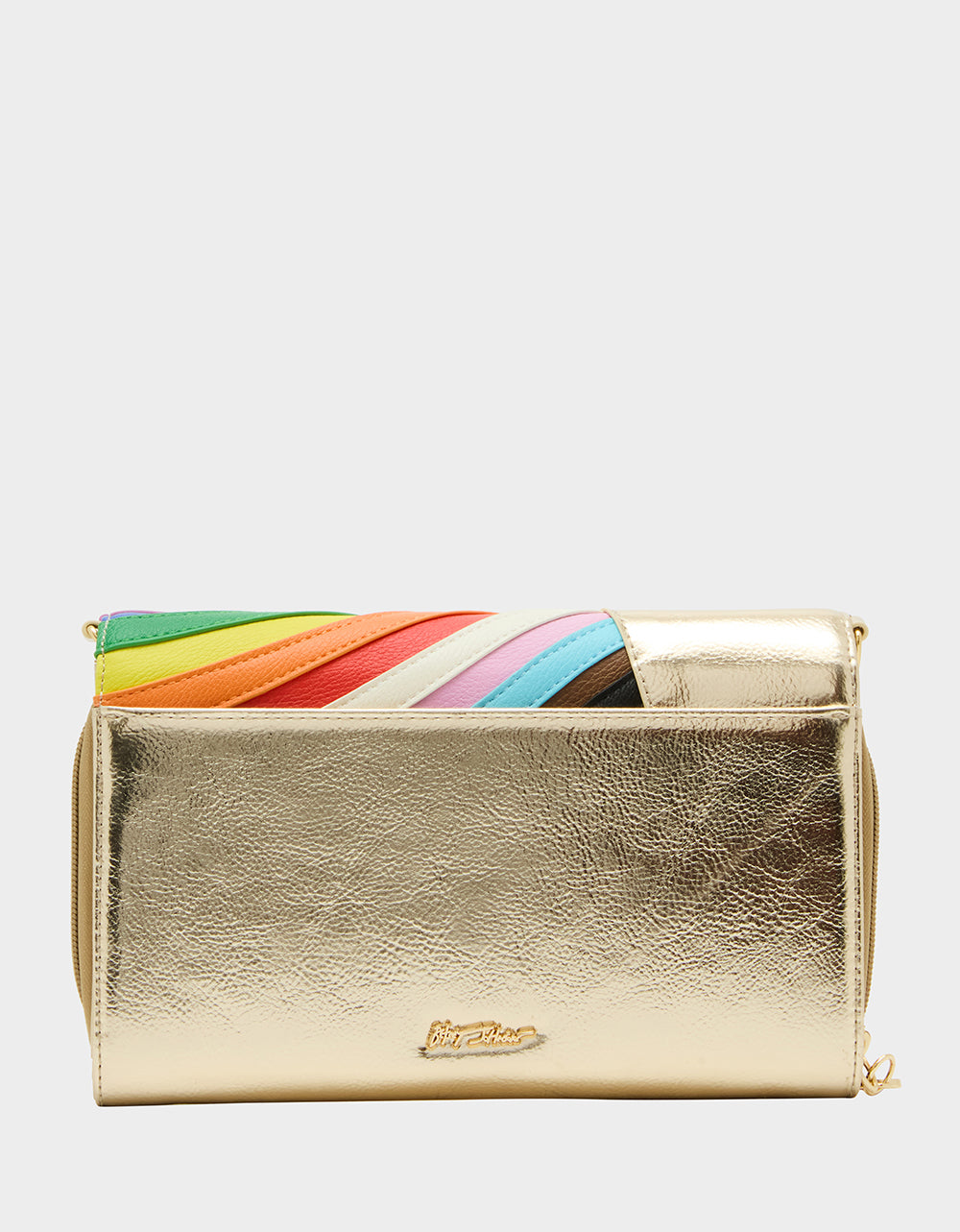 Rainbow Pride Wallet on Chain - Crossbody Card Holder with Heart Decals