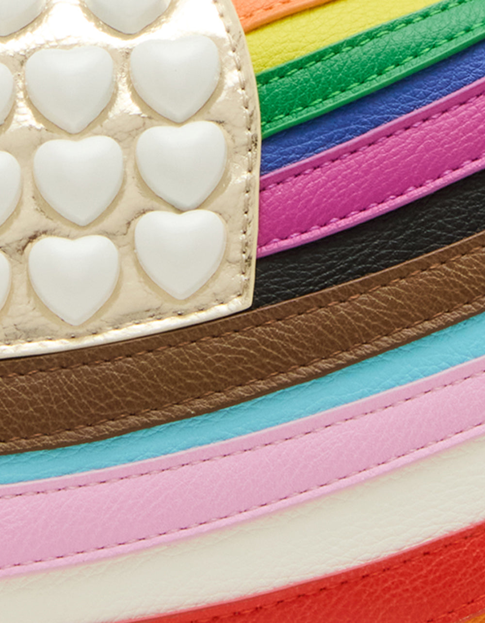 Rainbow Pride Wallet on Chain - Crossbody Card Holder with Heart Decals
