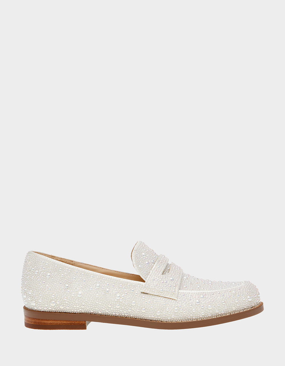 Betsey Johnson ARON Ivory Pearl Embellished Loafers