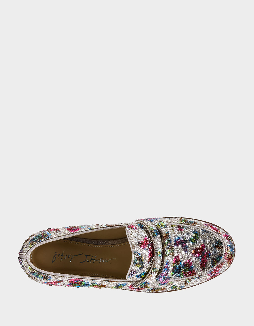 Betsey Johnson Rhinestone Loafer - Silver Butterfly Design