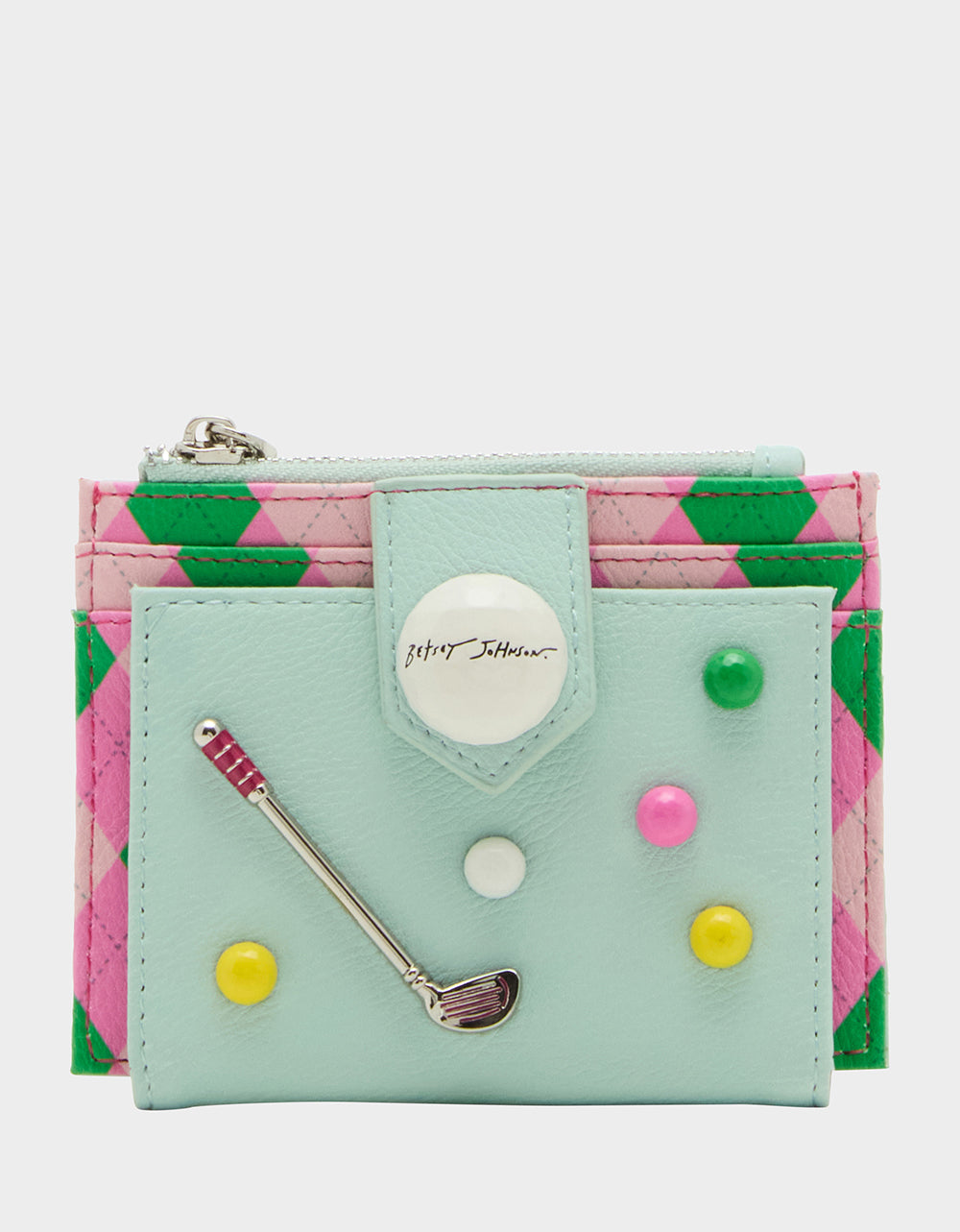 Betsey Johnson Par-Tee Time Bifold Wallet with Gold Charms
