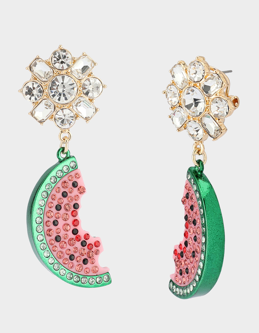 Betsey Johnson Pink Watermelon Drop Earrings with Surgical Steel Posts