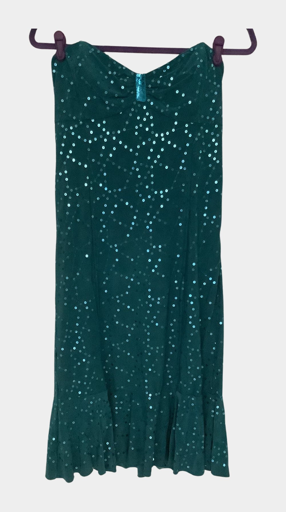 Betsey Johnson Teal Sequin Convertible Midi Dress