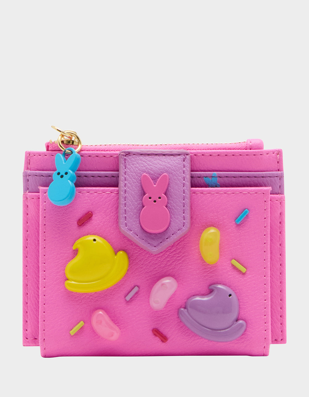 Betsey Johnson Peeps Pink Easter Bifold Wallet with Card Slots