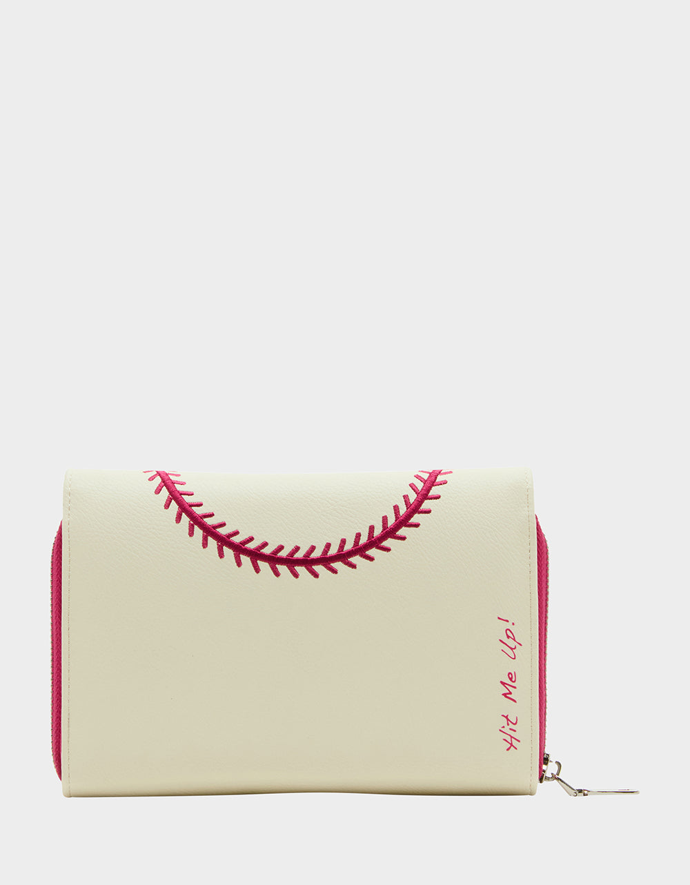 Betsey Johnson White Baseball Wallet on Chain with Crossbody Strap