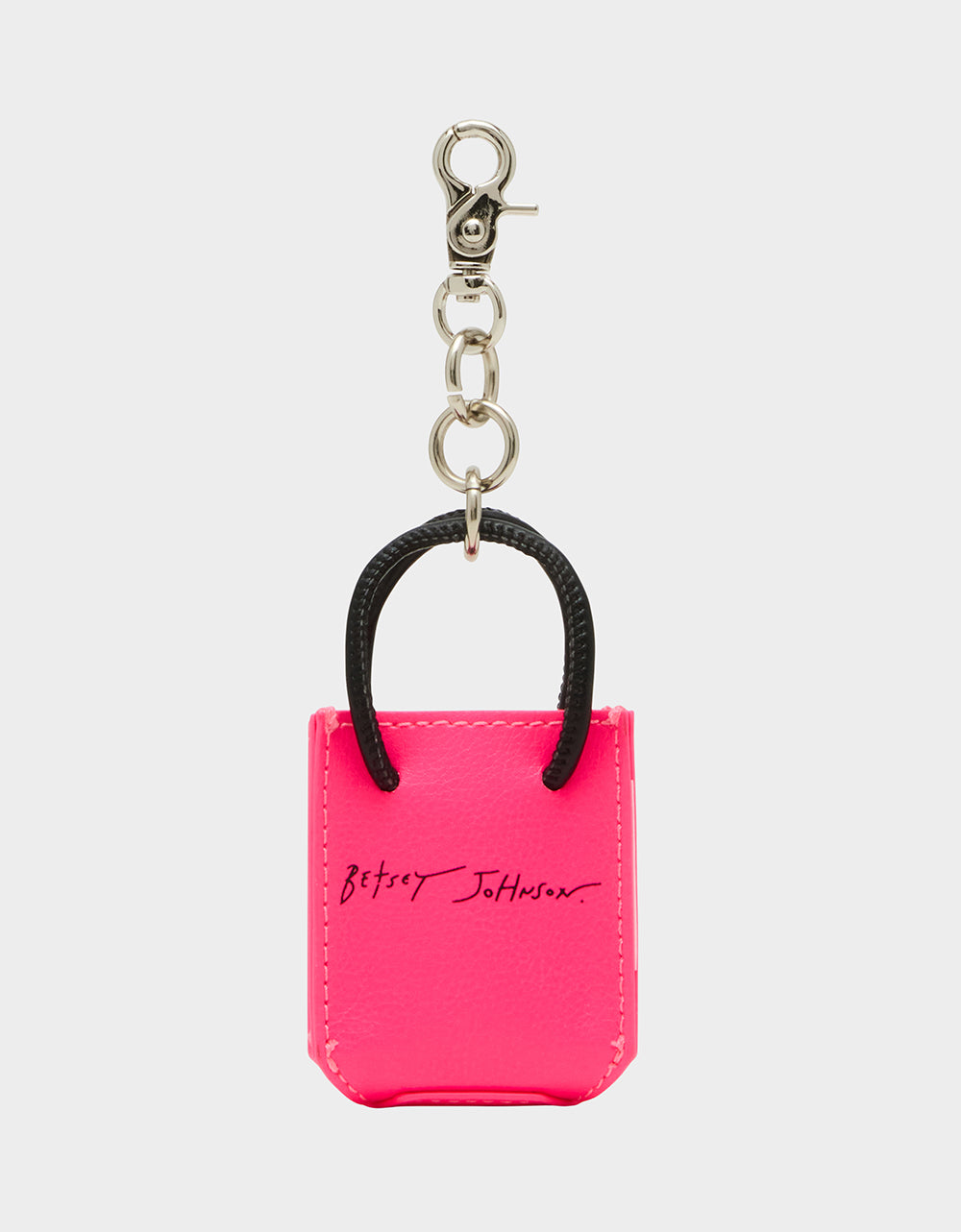 Pink Shopper Bag Charm with Keychain - Betsey Johnson Accessory