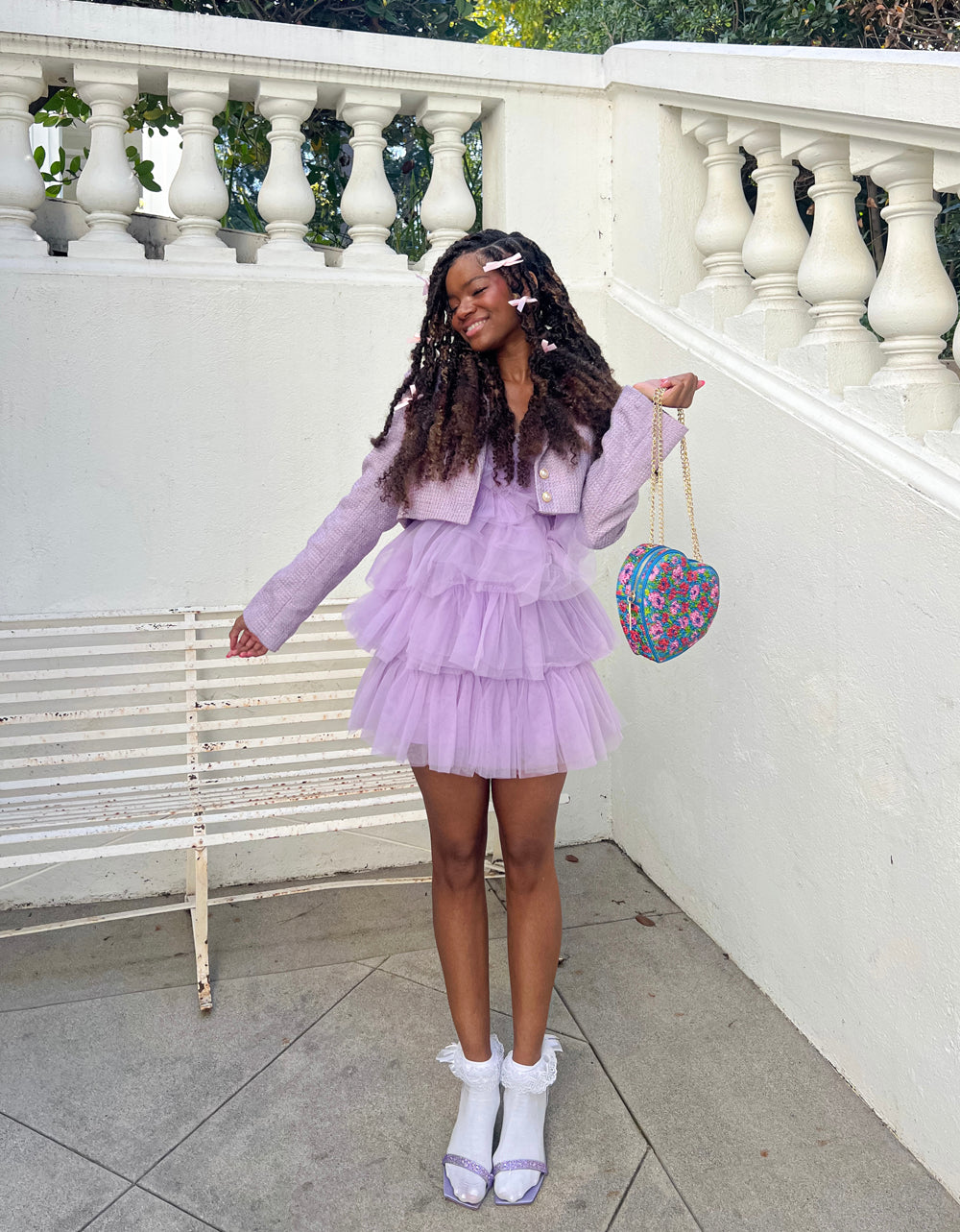 Betsey Johnson Lavender Tiered Tulle Mini Dress for Women