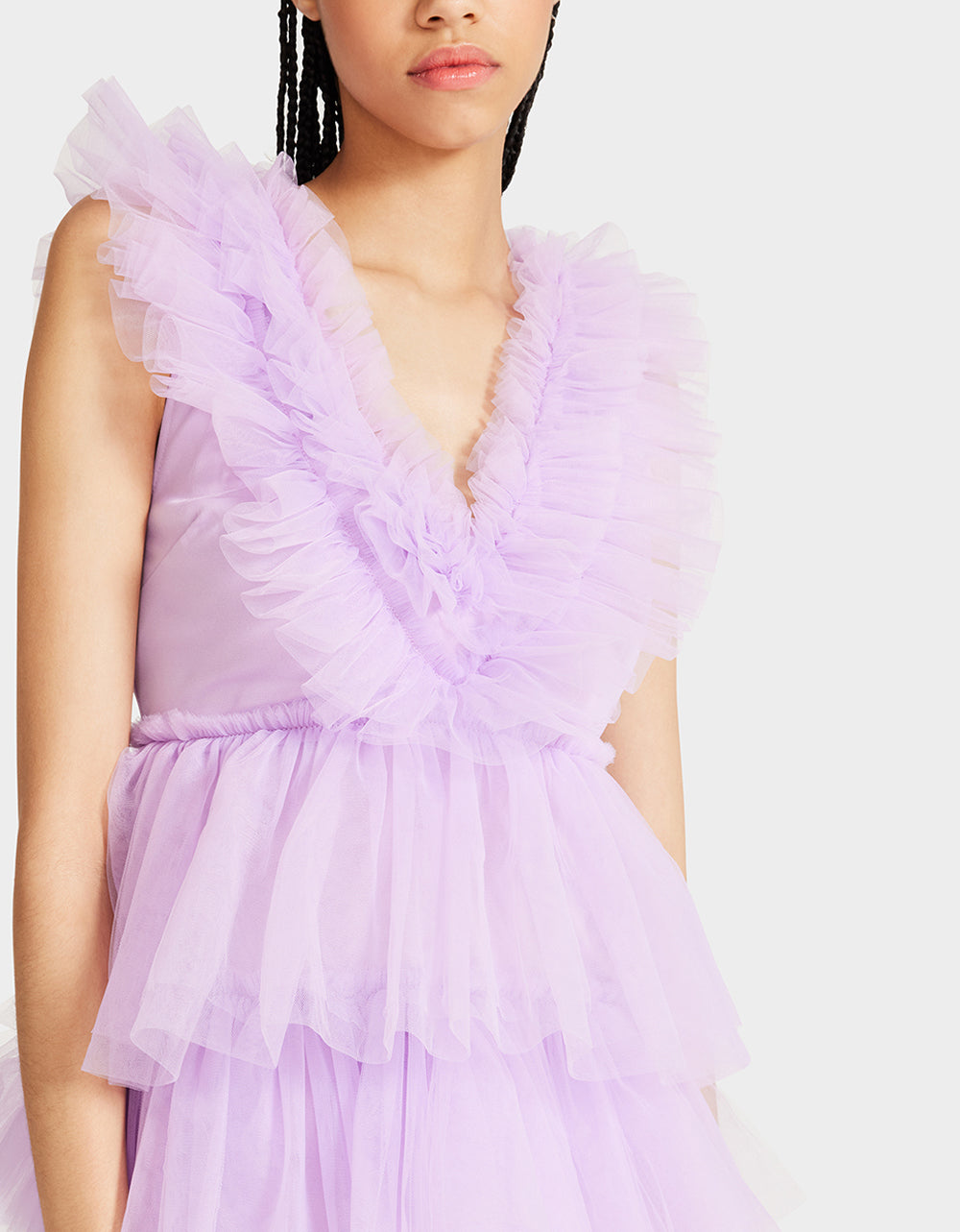 Betsey Johnson Lavender Tiered Tulle Mini Dress for Women