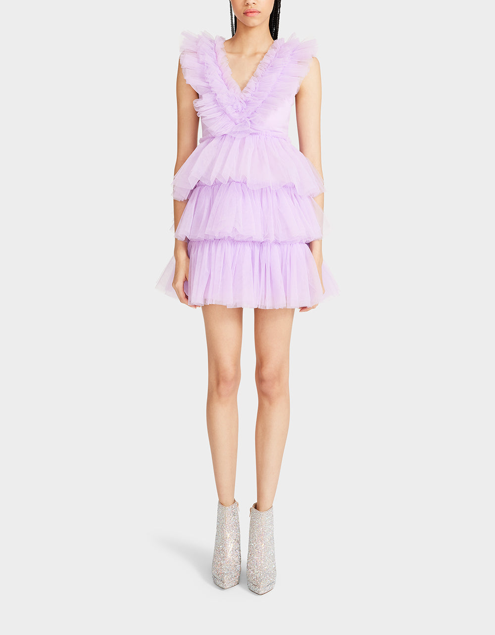 Betsey Johnson Lavender Tiered Tulle Mini Dress for Women
