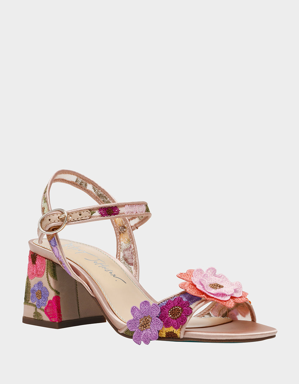 Betsey Johnson BLARE Nude Multi Floral Heels - 2.5 Inch Comfortable Pumps