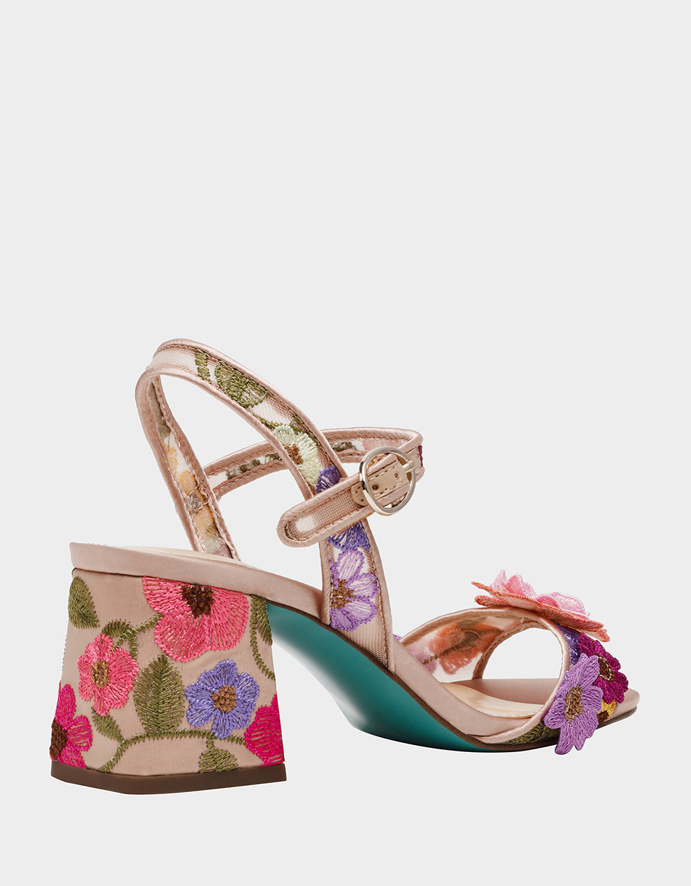 Betsey Johnson BLARE Nude Multi Floral Heels - 2.5 Inch Comfortable Pumps