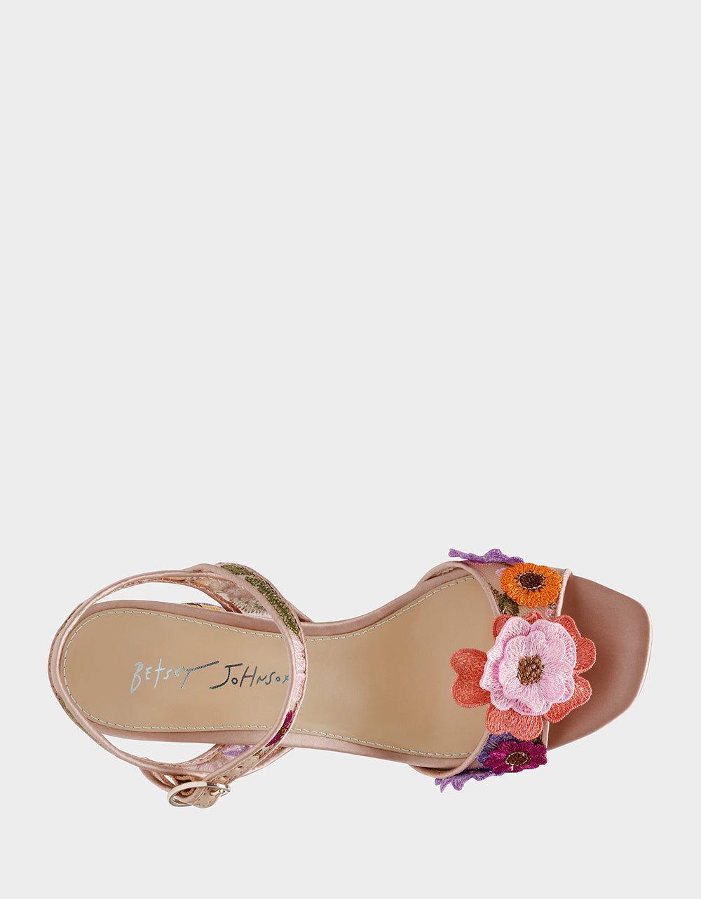 Betsey Johnson BLARE Nude Multi Floral Heels - 2.5 Inch Comfortable Pumps