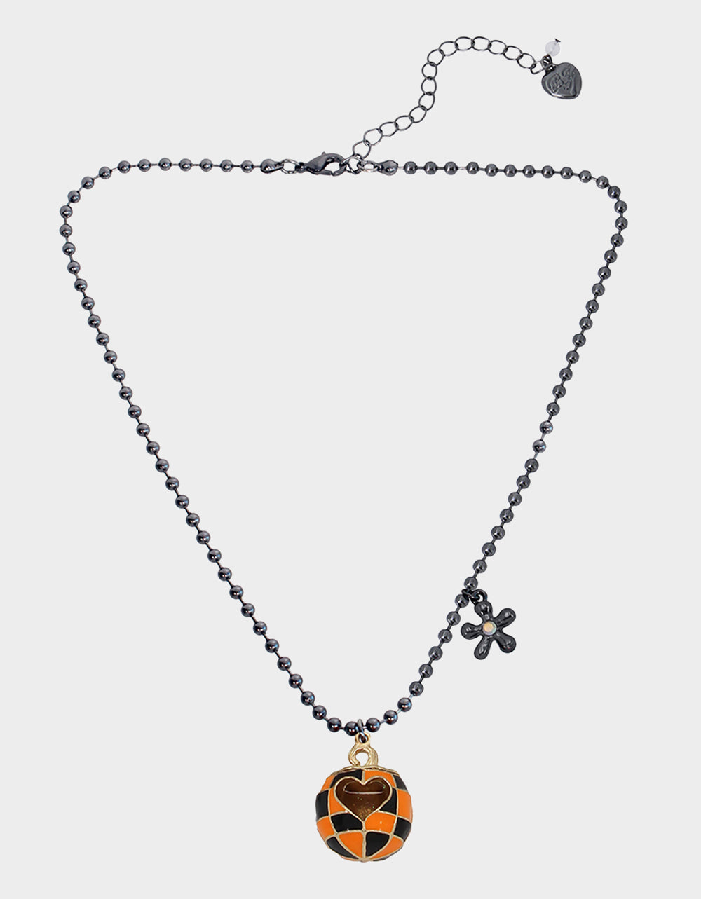 Betsey Johnson Ghoul Friends Orange Pumpkin Pendant Necklace