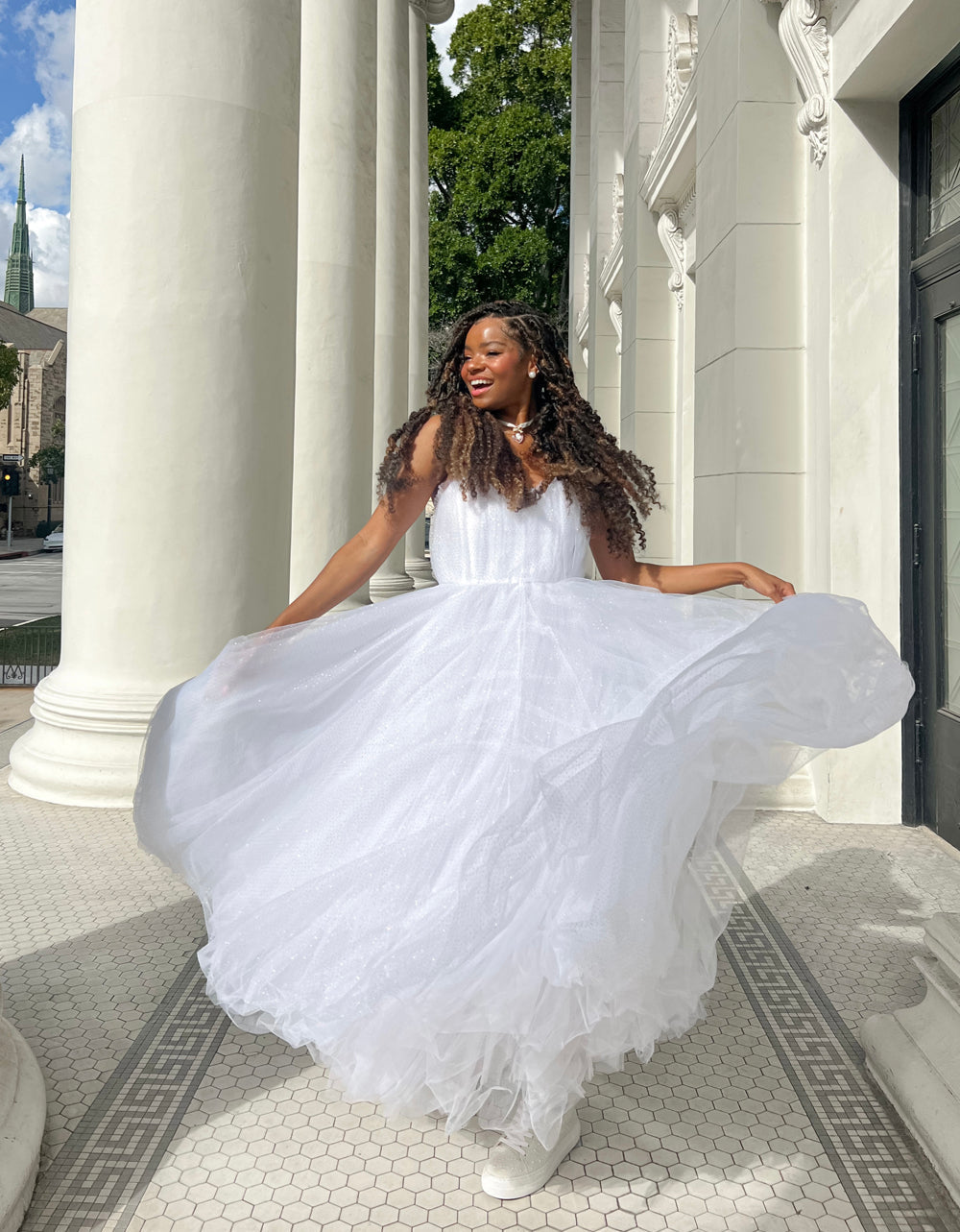 White Tulle Strapless Wedding Dress by RE:LUV – Sweetheart Midi
