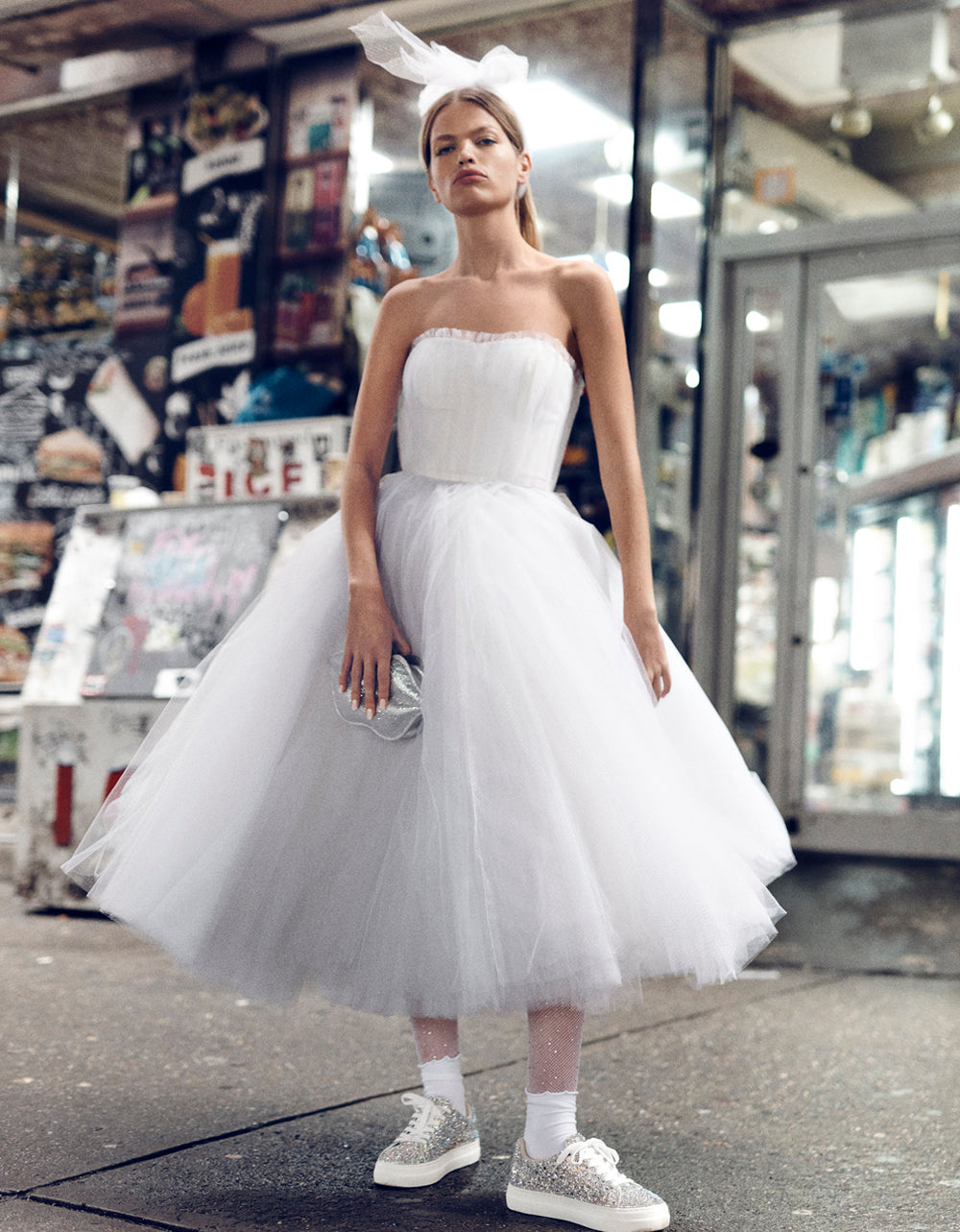 White Tulle Strapless Wedding Dress by RE:LUV – Sweetheart Midi