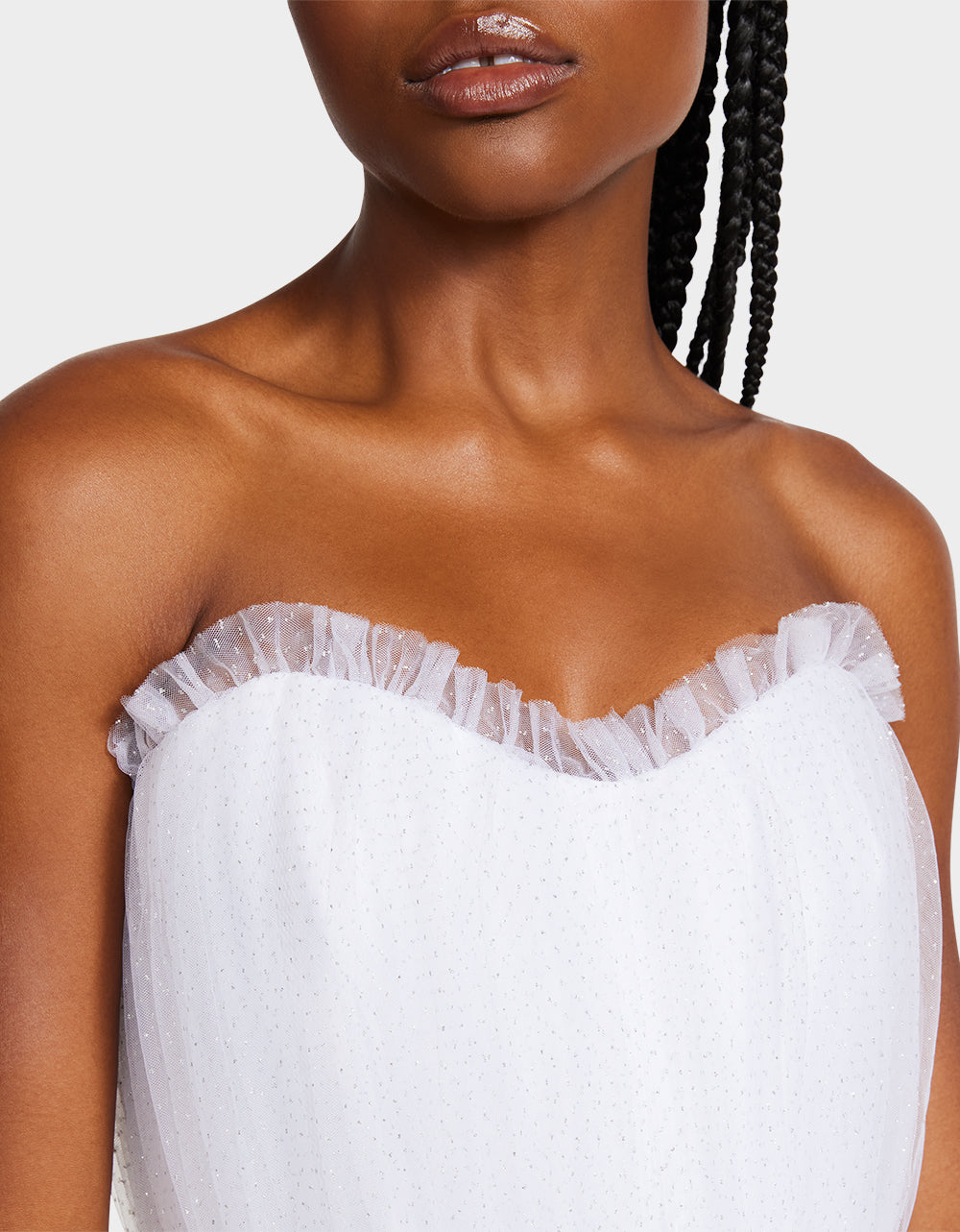White Tulle Strapless Wedding Dress by RE:LUV – Sweetheart Midi