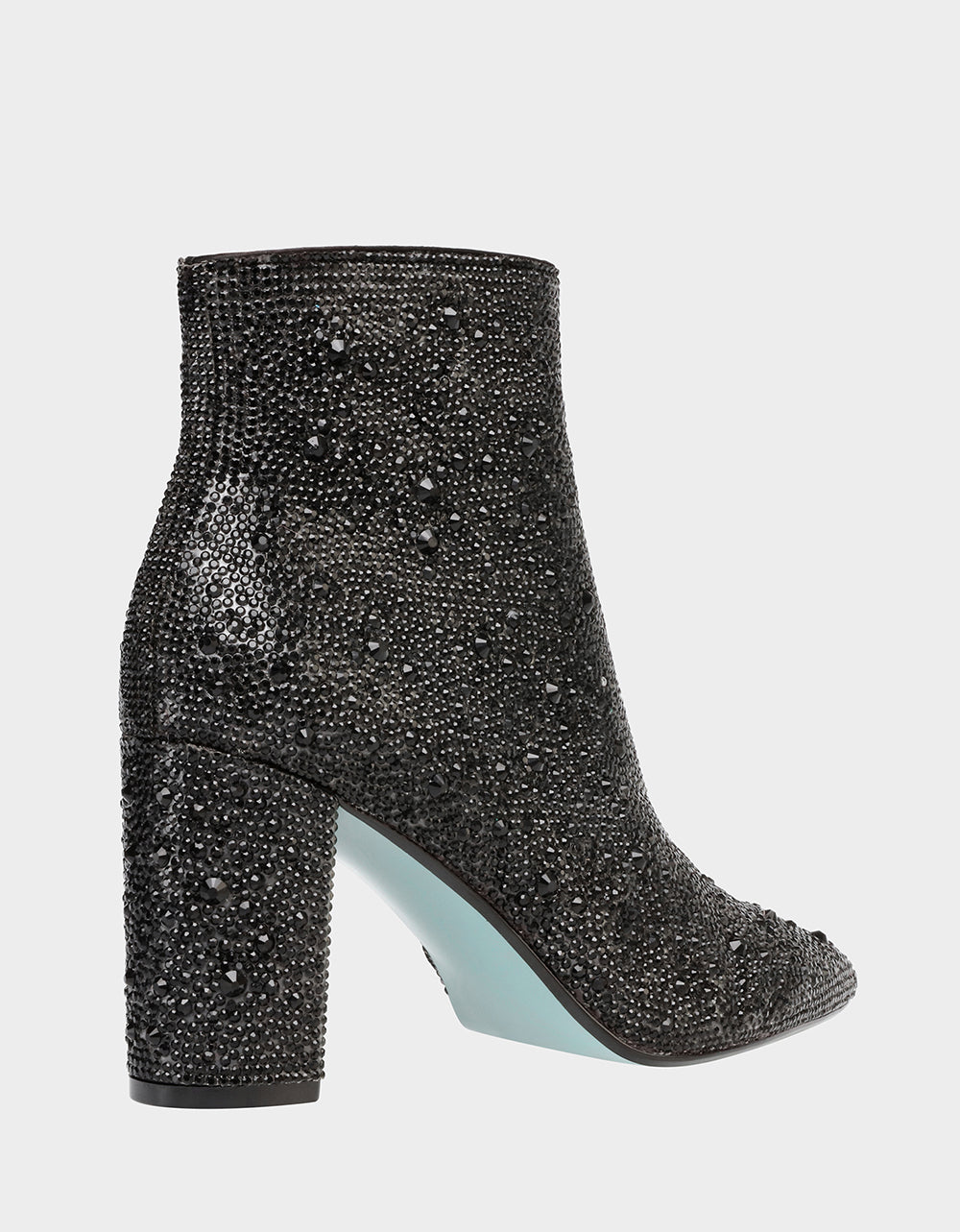 Betsey Johnson Cady Rhinestone Ankle Booties with Block Heel