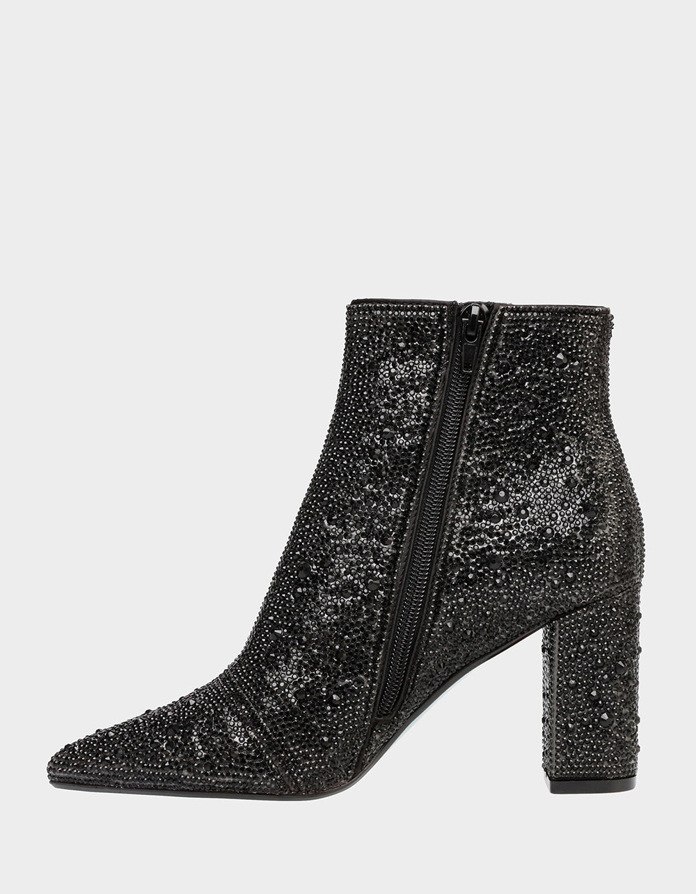 Betsey Johnson Cady Rhinestone Ankle Booties with Block Heel