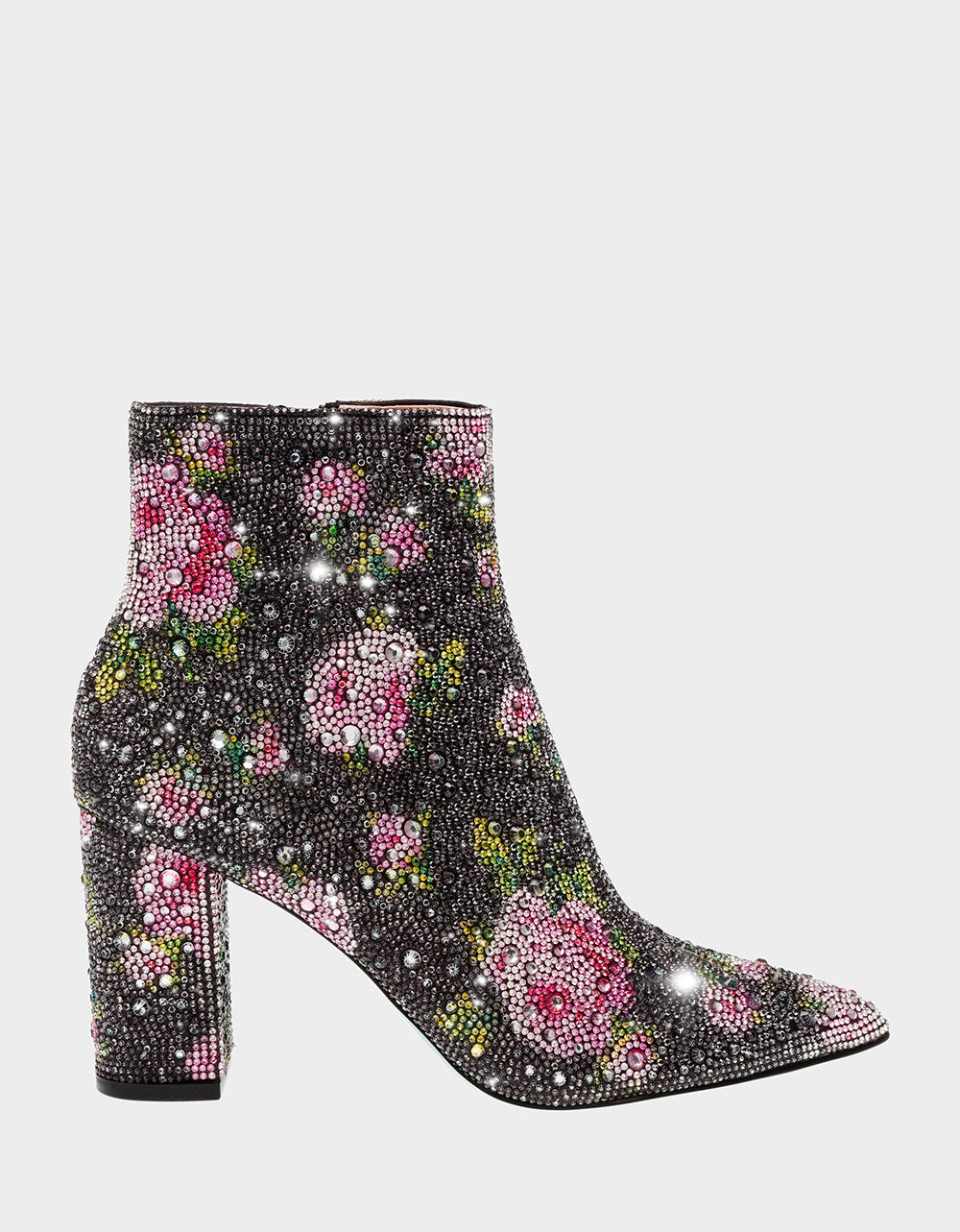Betsey Johnson Cady Rhinestone Ankle Booties - Black/Pink