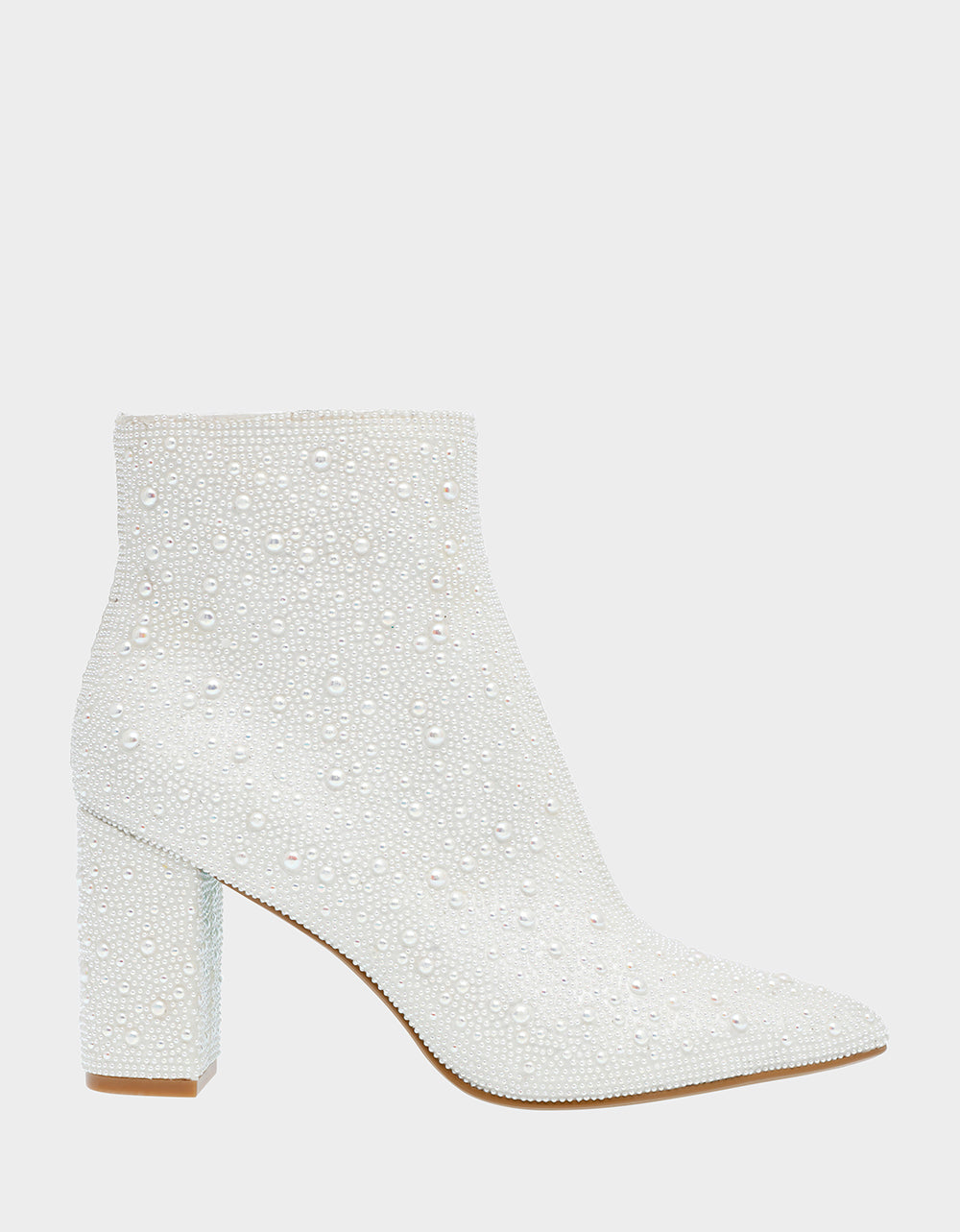 Betsey Johnson CADY Rhinestone Pearl White Ankle Booties