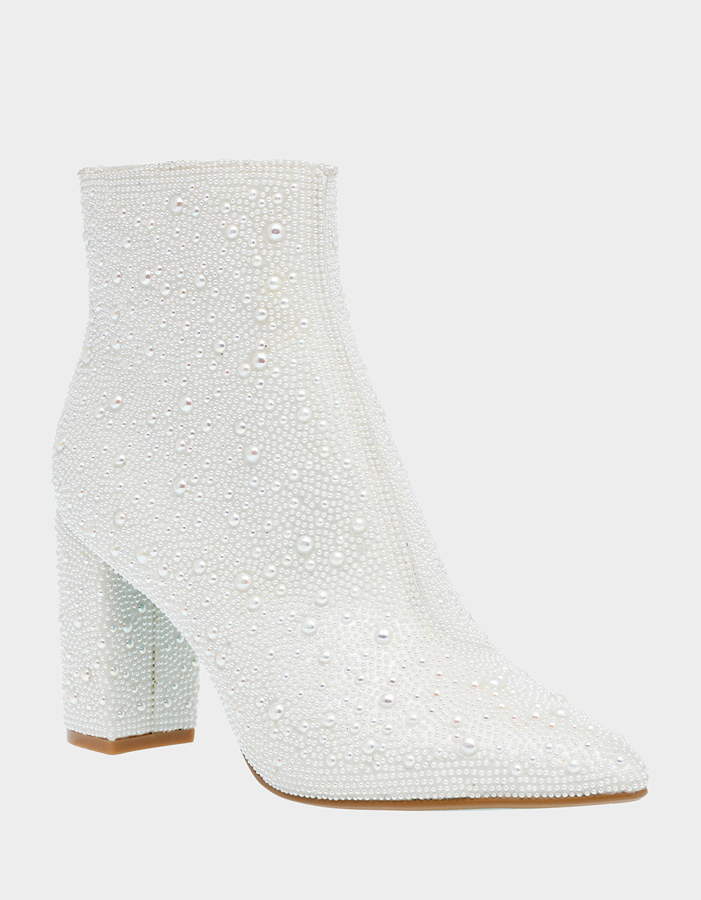Betsey Johnson CADY Rhinestone Pearl White Ankle Booties