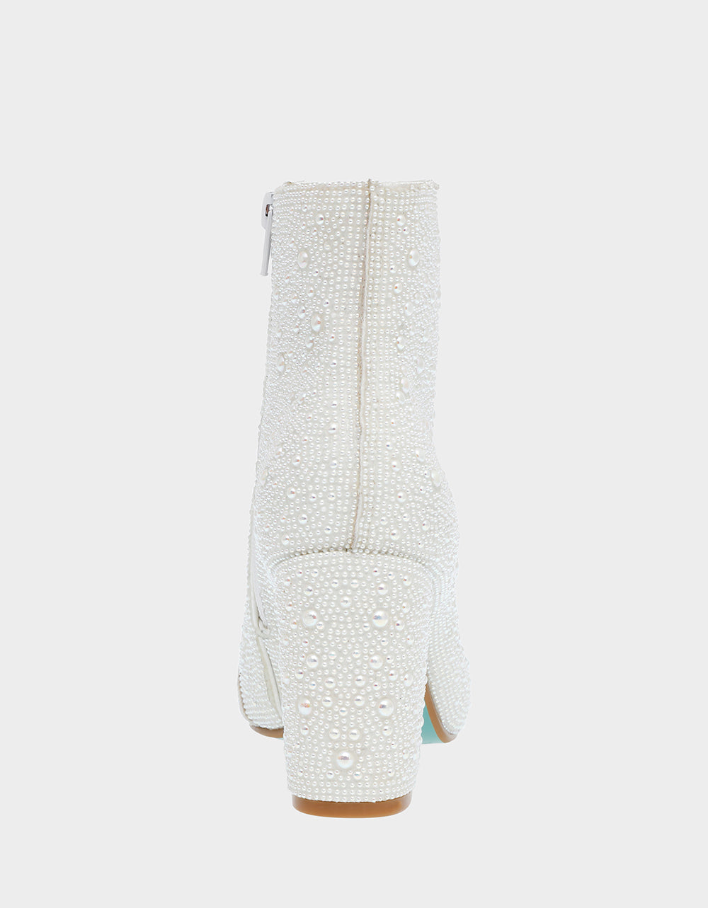 Betsey Johnson CADY Rhinestone Pearl White Ankle Booties
