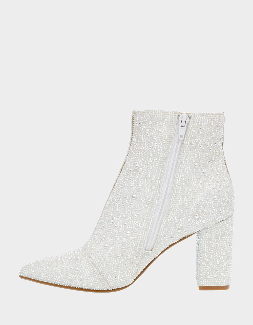 Betsey Johnson CADY Rhinestone Pearl White Ankle Booties
