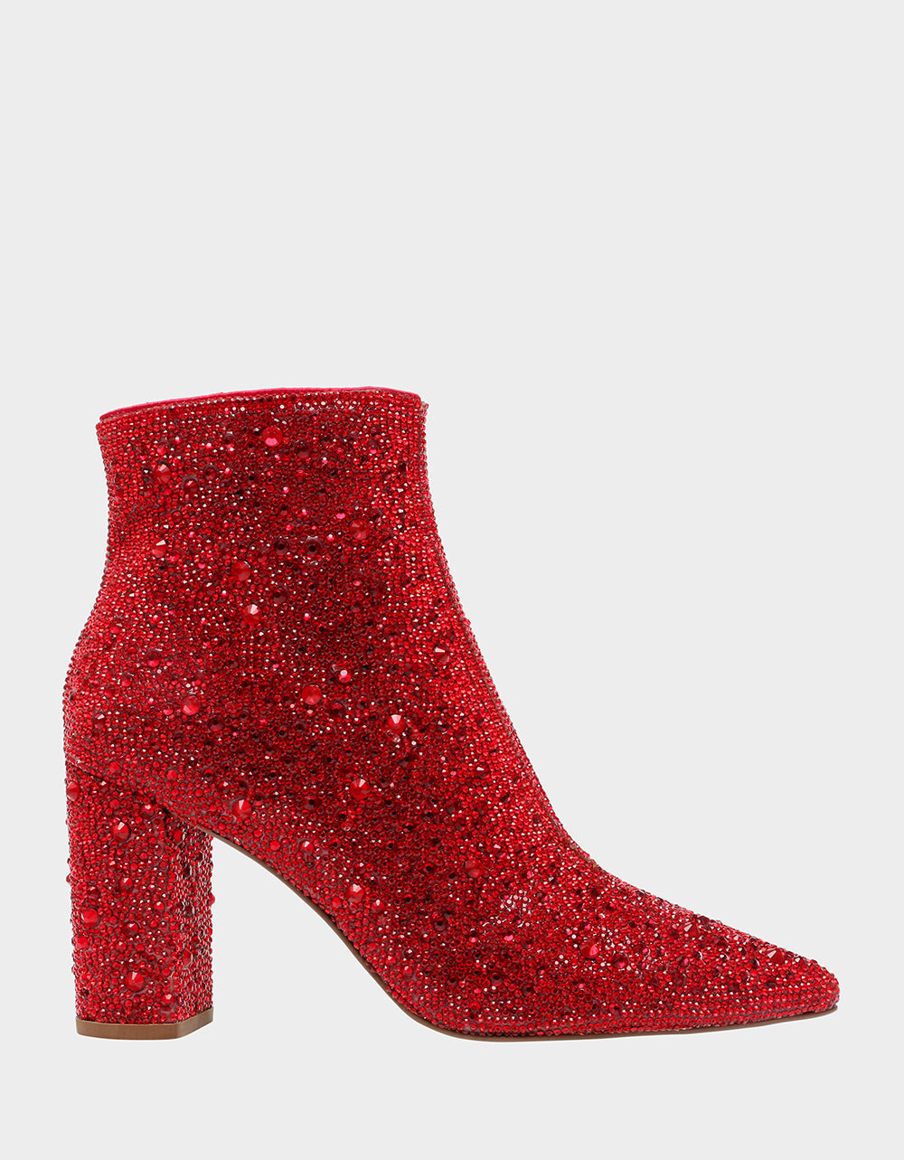 Betsey Johnson CADY Rhinestone Ankle Booties with Block Heel