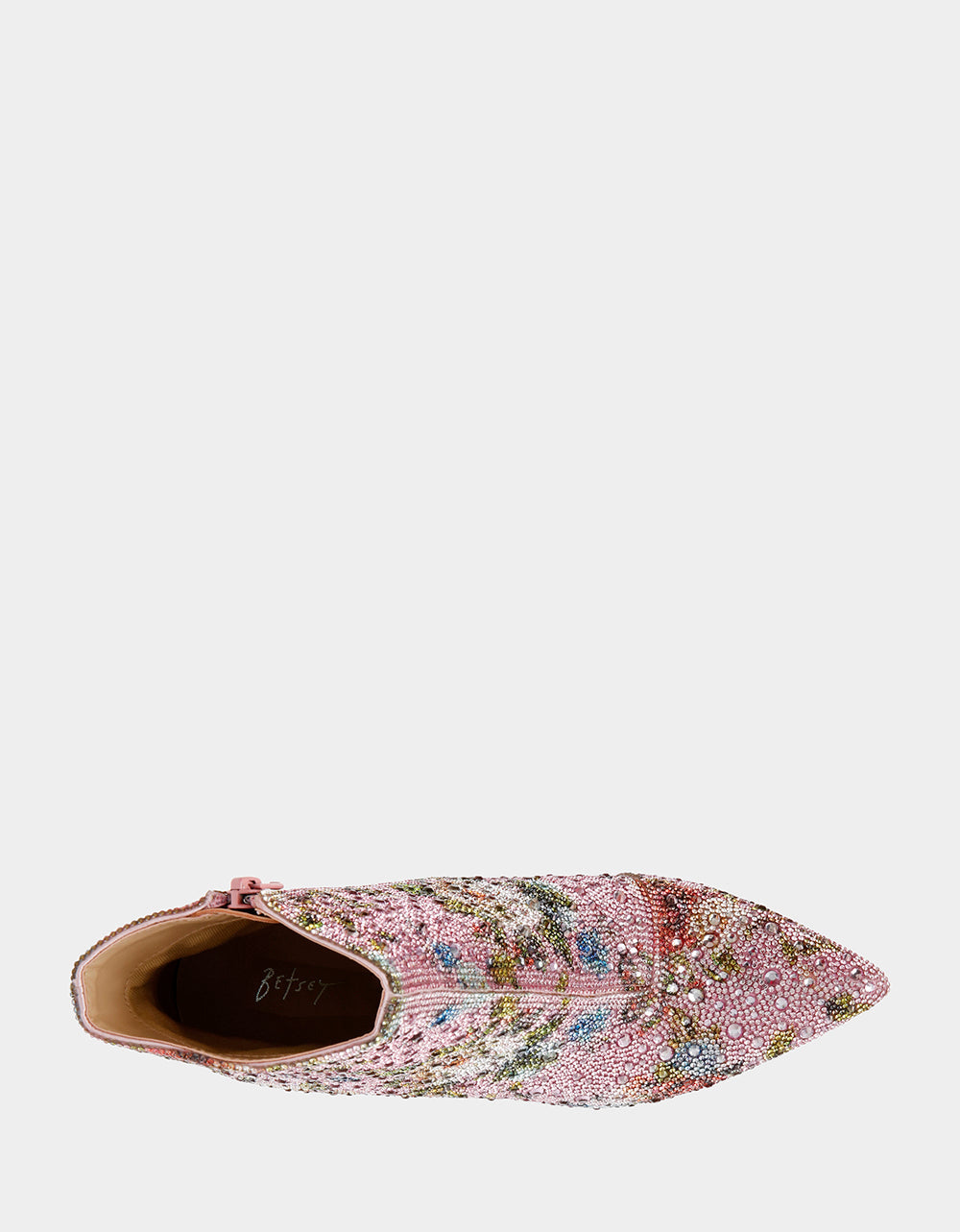 Betsey Johnson CADY Floral Rhinestone Booties with Block Heel