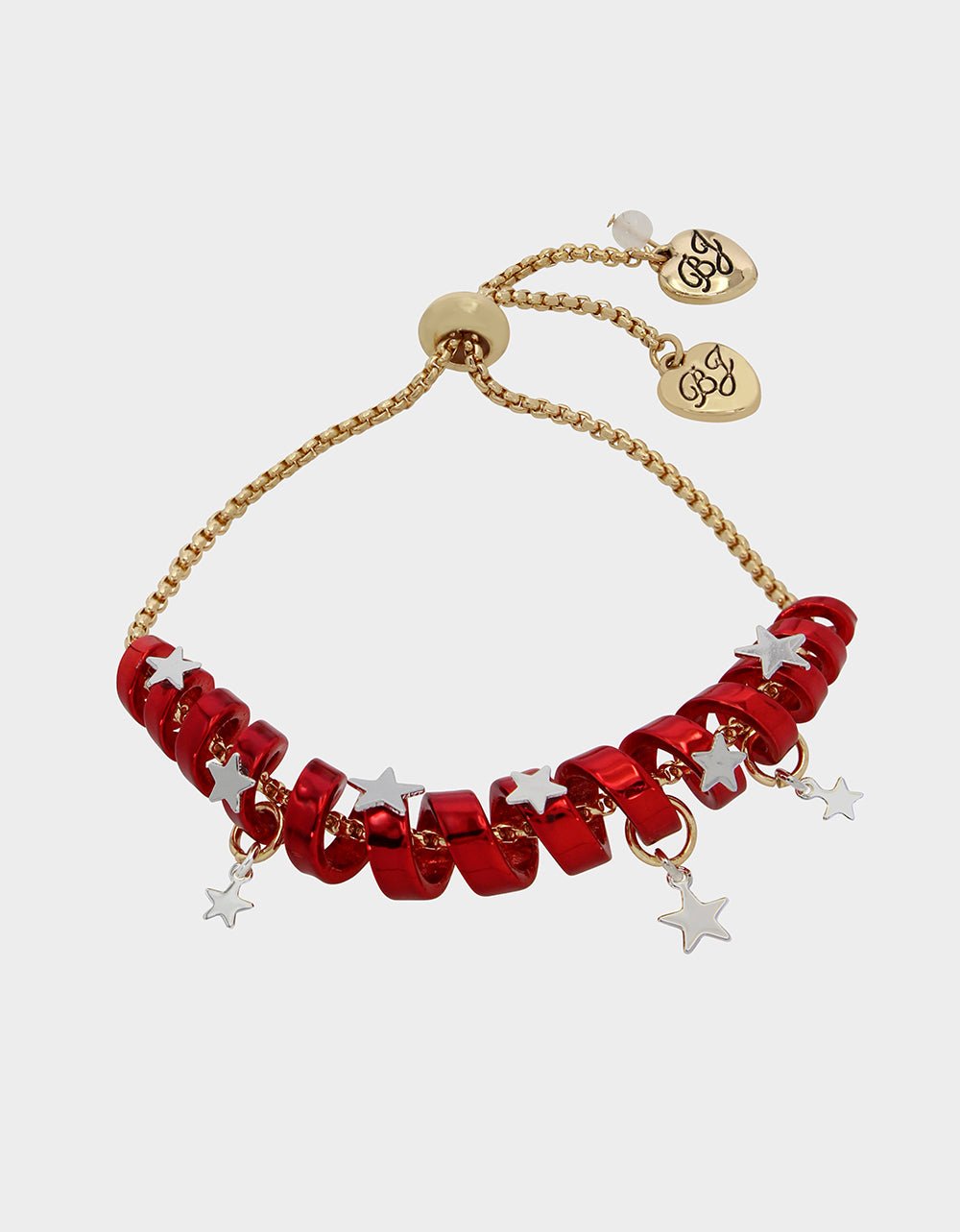 Betsey Johnson Red Holiday Coil Bracelet with Adjustable Slider