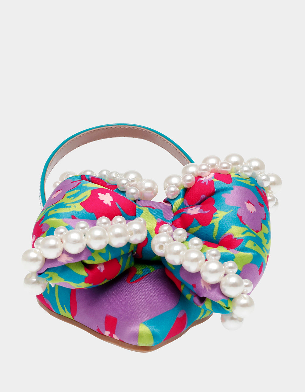 Betsey Johnson Camilo Green Multi Floral Bow Slingback Flats