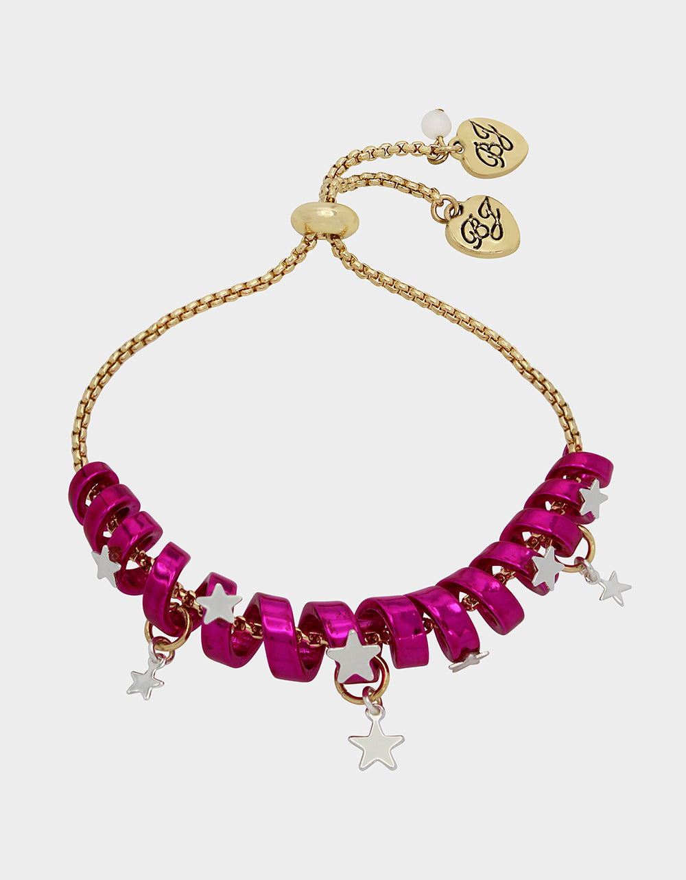 Betsey Johnson Pink Holiday Coil Bracelet with Adjustable Slider